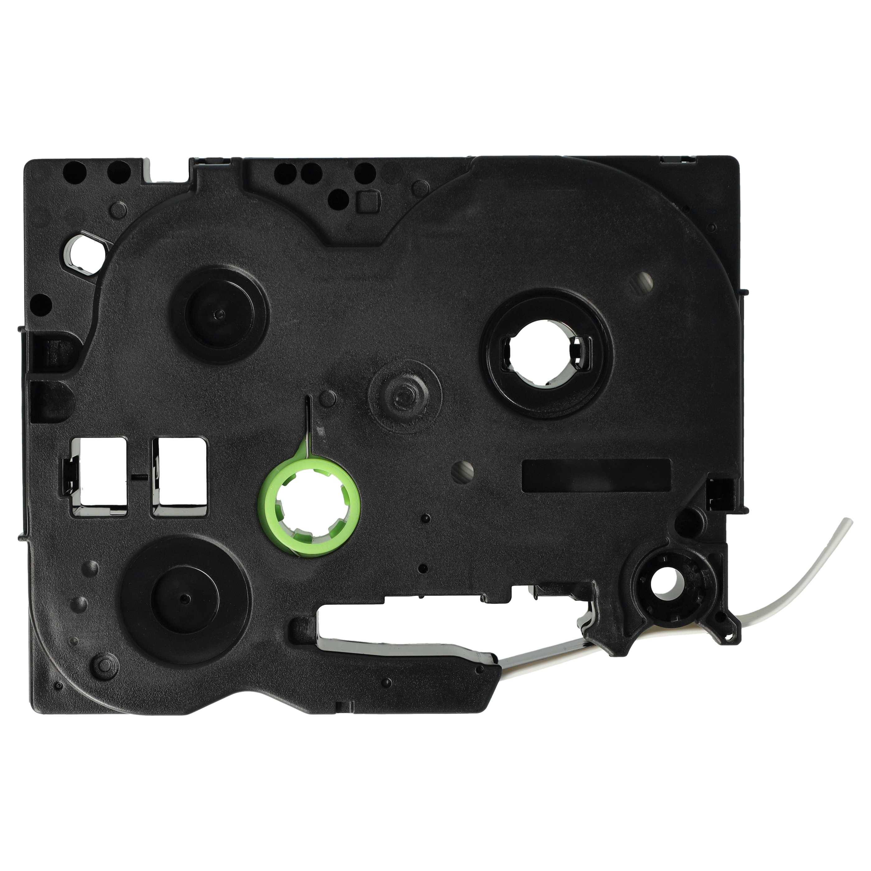vhbw Schriftband-Kassette kompatibel mit Brother P-Touch H500, H300LI Etiketten-Drucker 1,5m x 11,7mm Schwarz auf Weiß, Schrumpfschlauch-Kassette