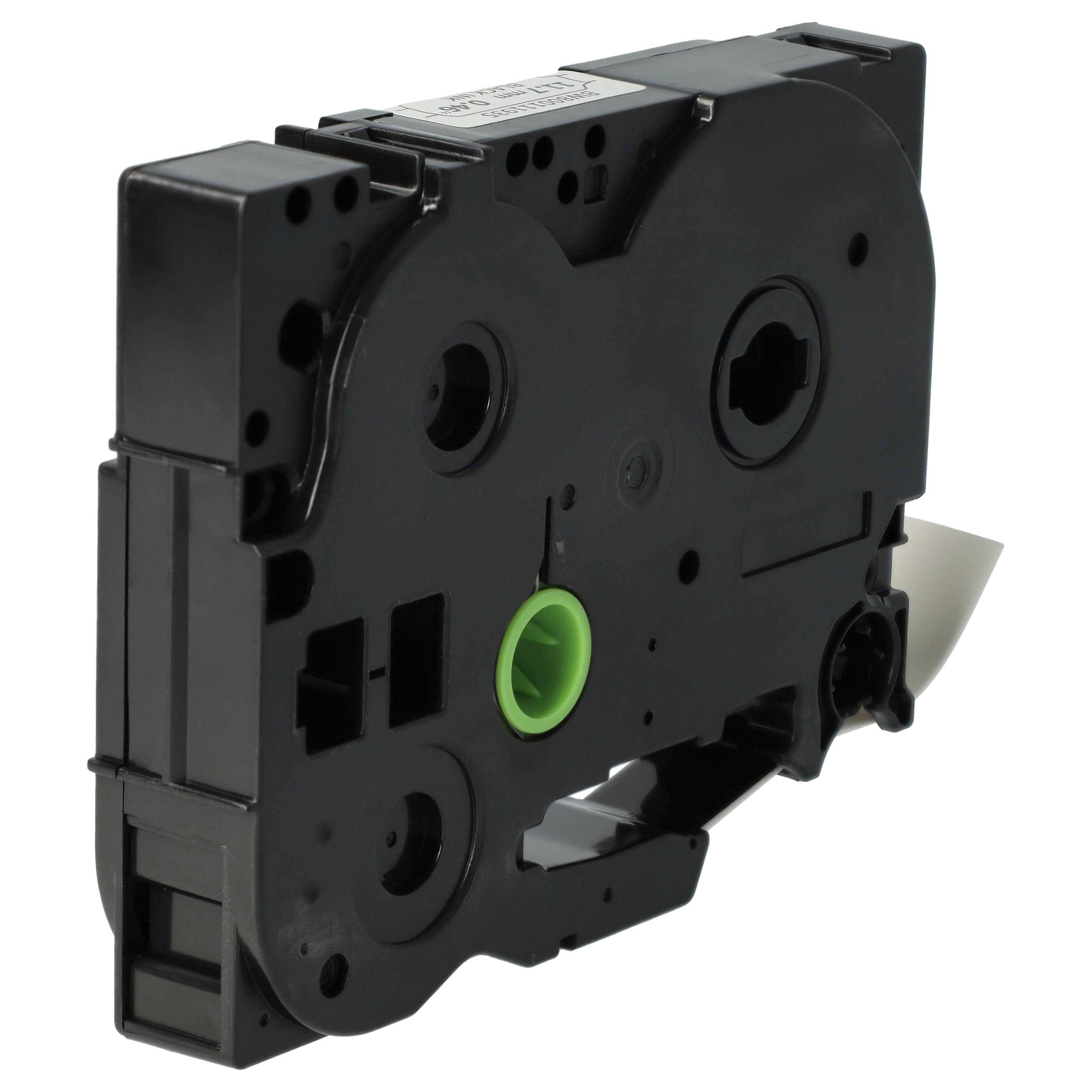 vhbw 5x Schriftband-Kassette kompatibel mit Brother P-Touch PT-9800 Etiketten-Drucker 1,5m x 11,7mm Schwarz auf Weiß, Schrumpfschlauch-Kassette