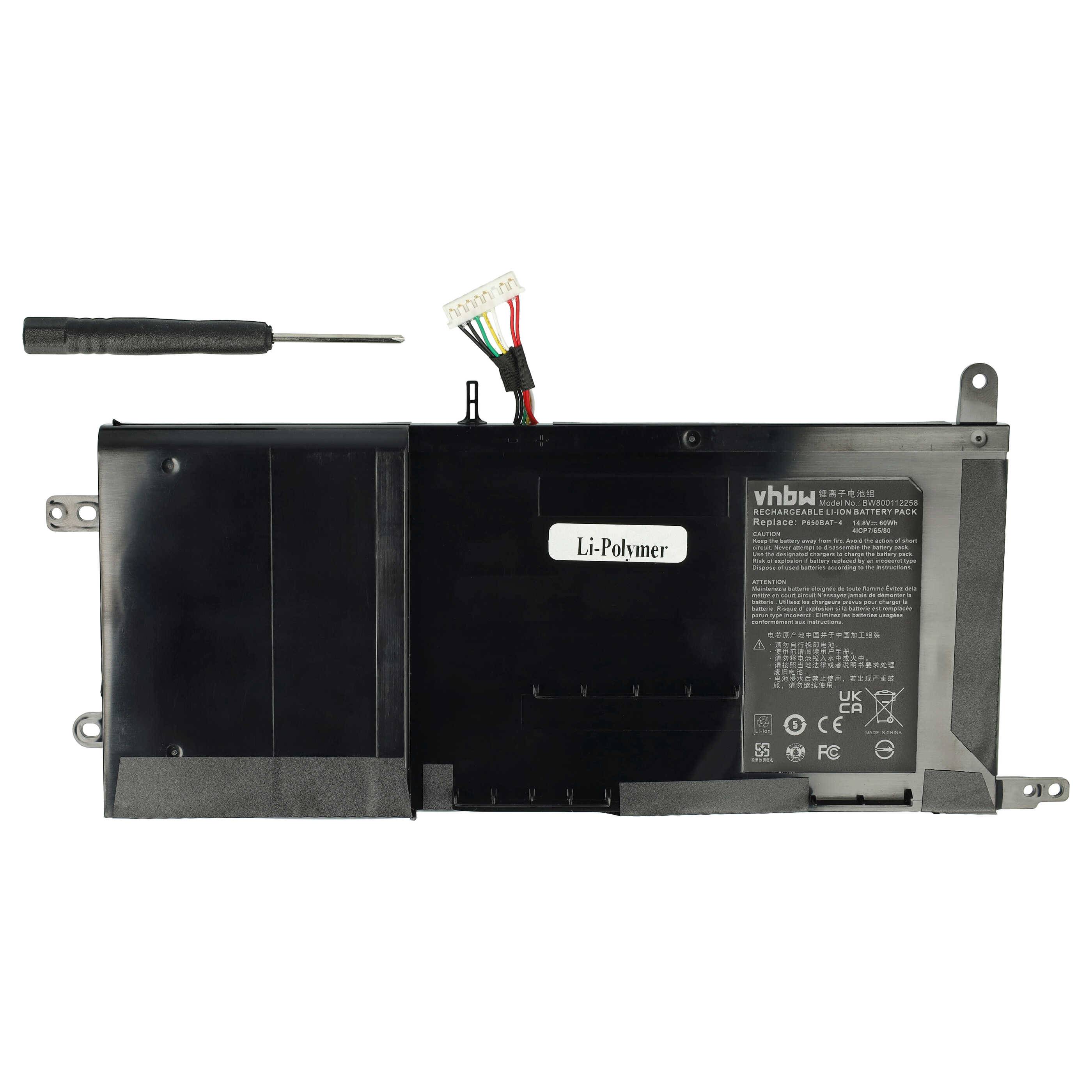 vhbw Akku kompatibel mit Terrans Force T5 970M 47SH4, T5-970M-47SH4, T5 SKYLAKE Notebook (4050 mAh, 14,8 V, Li-Polymer)