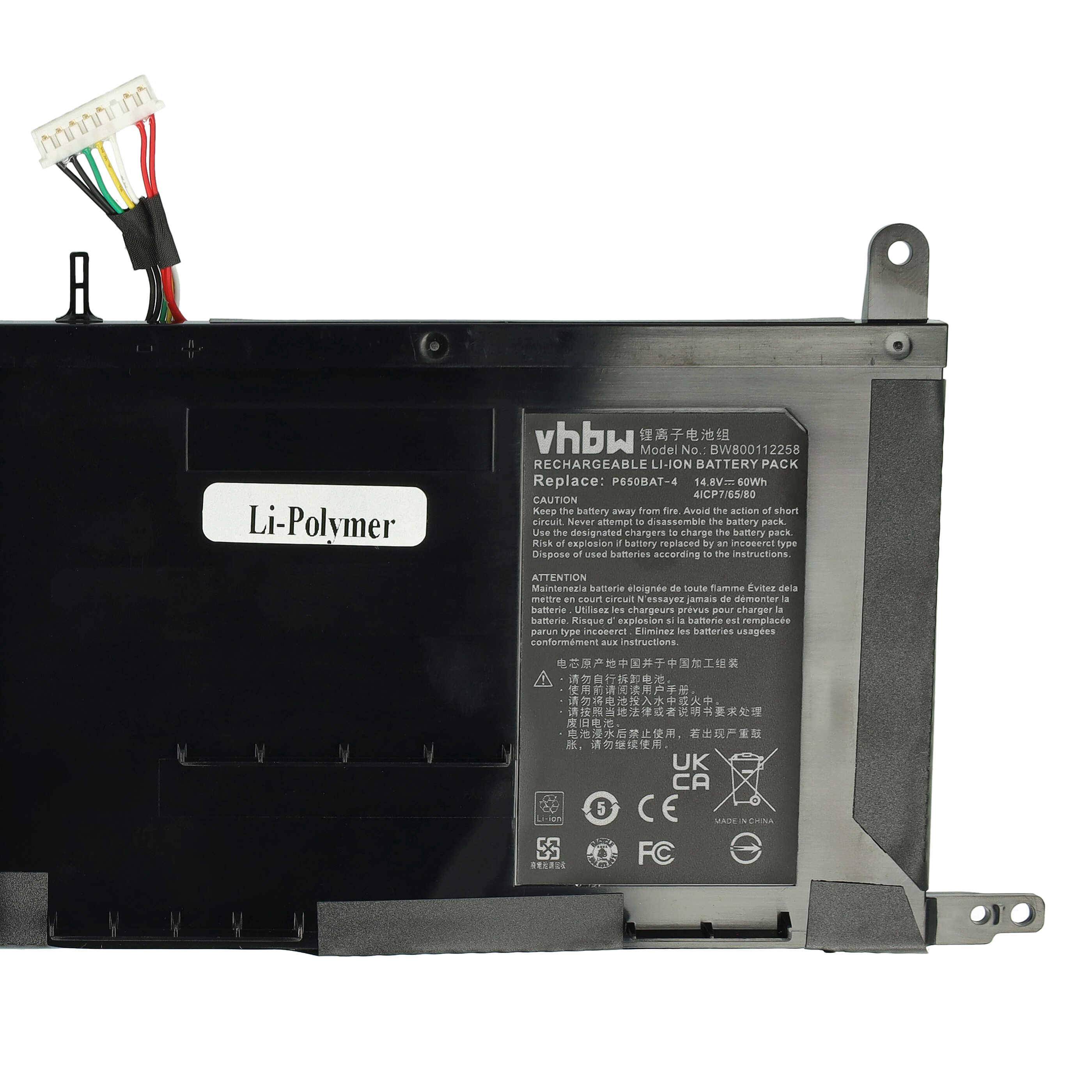 vhbw Akku kompatibel mit Terrans Force T5 970M 47SH4, T5-970M-47SH4, T5 SKYLAKE Notebook (4050 mAh, 14,8 V, Li-Polymer)