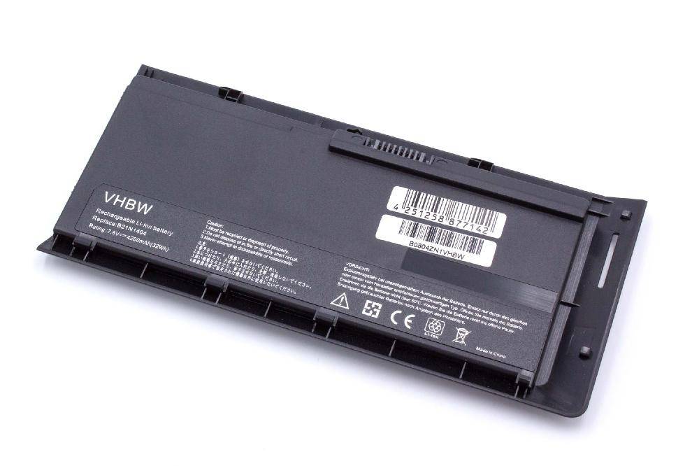 vhbw Akku kompatibel mit Asus Pro Advanced BU201, BU201L, BU201LA Notebook (4200 mAh, 7,6 V, Li-Ion)