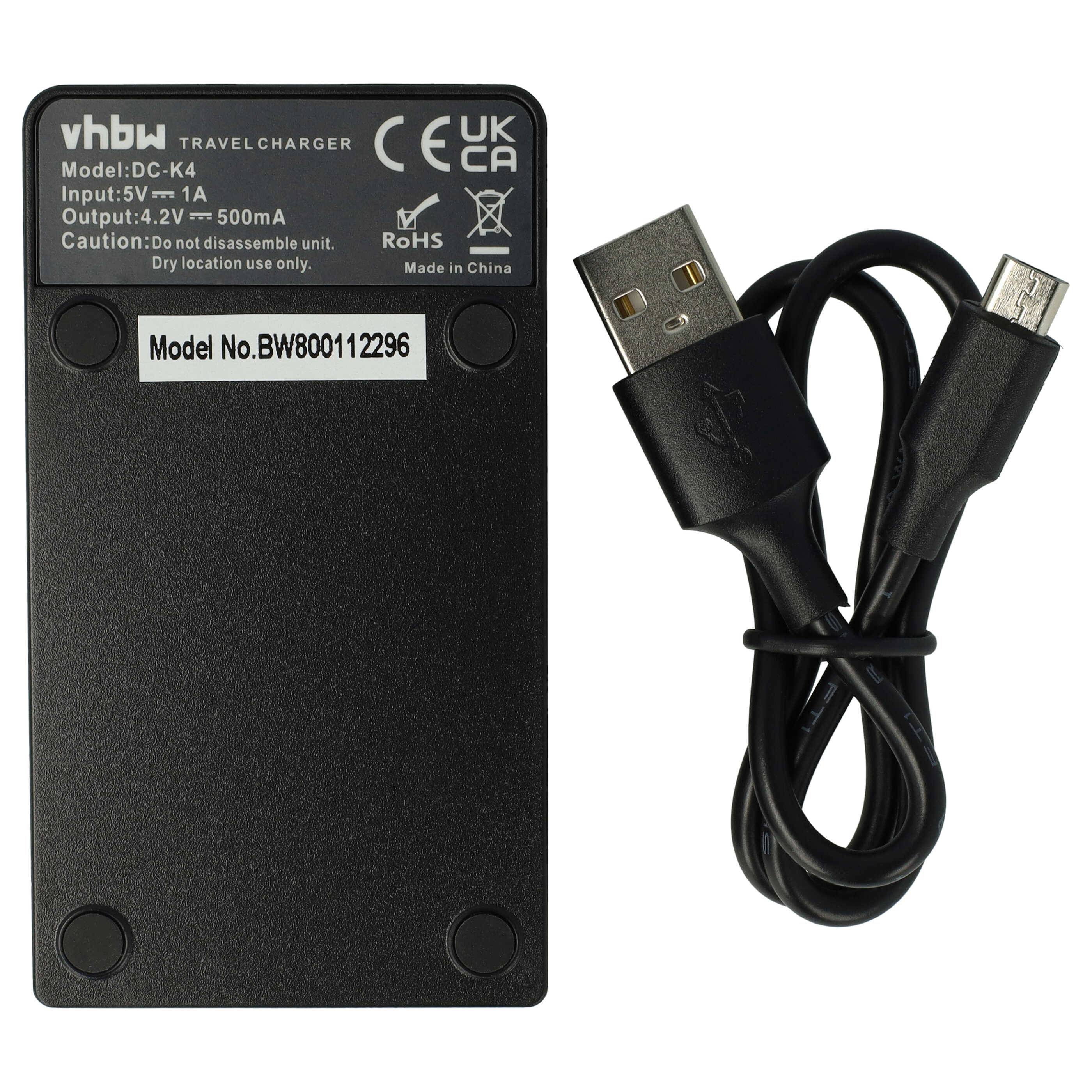 vhbw USB Ladegerät kompatibel mit Panasonic Lumix DMC-FP5P, DMC-FP5S, DMC-FP7, DMC-FP7A Kamera Camcorder/Akku - Ladeschale, Ladeanzeige, 4,2 V