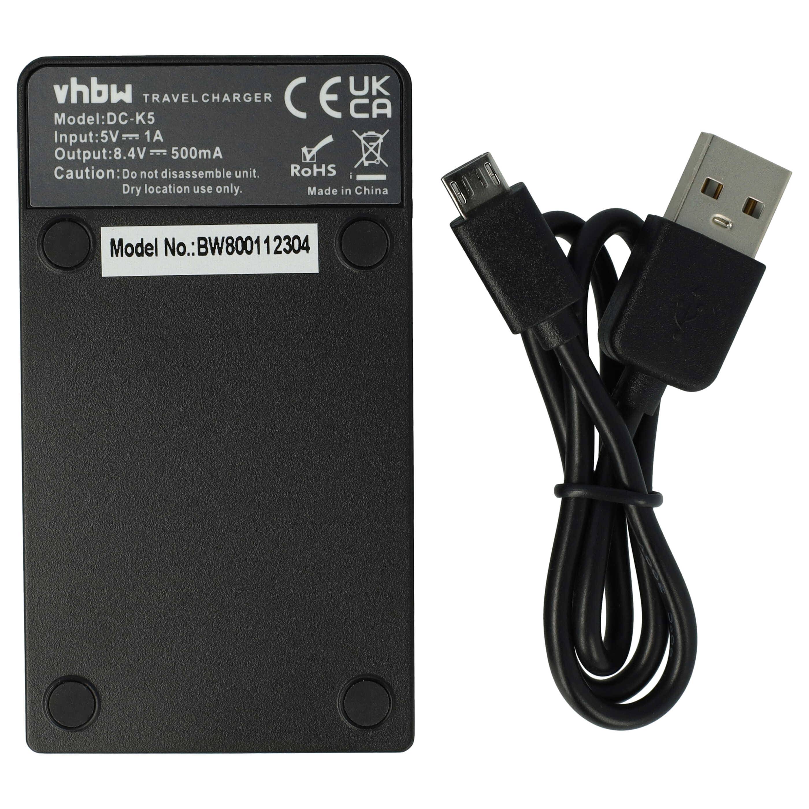 vhbw USB Ladegerät kompatibel mit Sony Alpha NEX-5C, NEX-5D, NEX-5DB, NEX-5H, NEX-5HB, NEX-5K Kamera Camcorder-Akku - Ladeschale