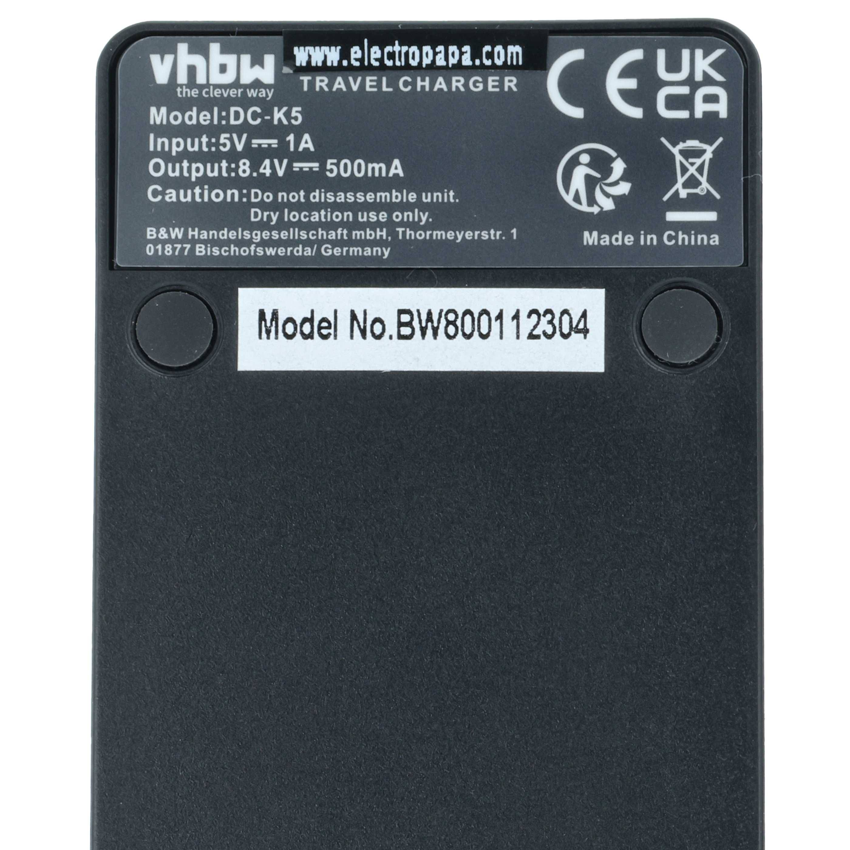 vhbw USB-C Ladegerät kompatibel mit Sony Alpha NEX-3NLW, NEX-3N, NEX-3NL, NEX-3NLB Kamera Camcorder - Ladeschale + USB-C Kabel Ladeanzeige
