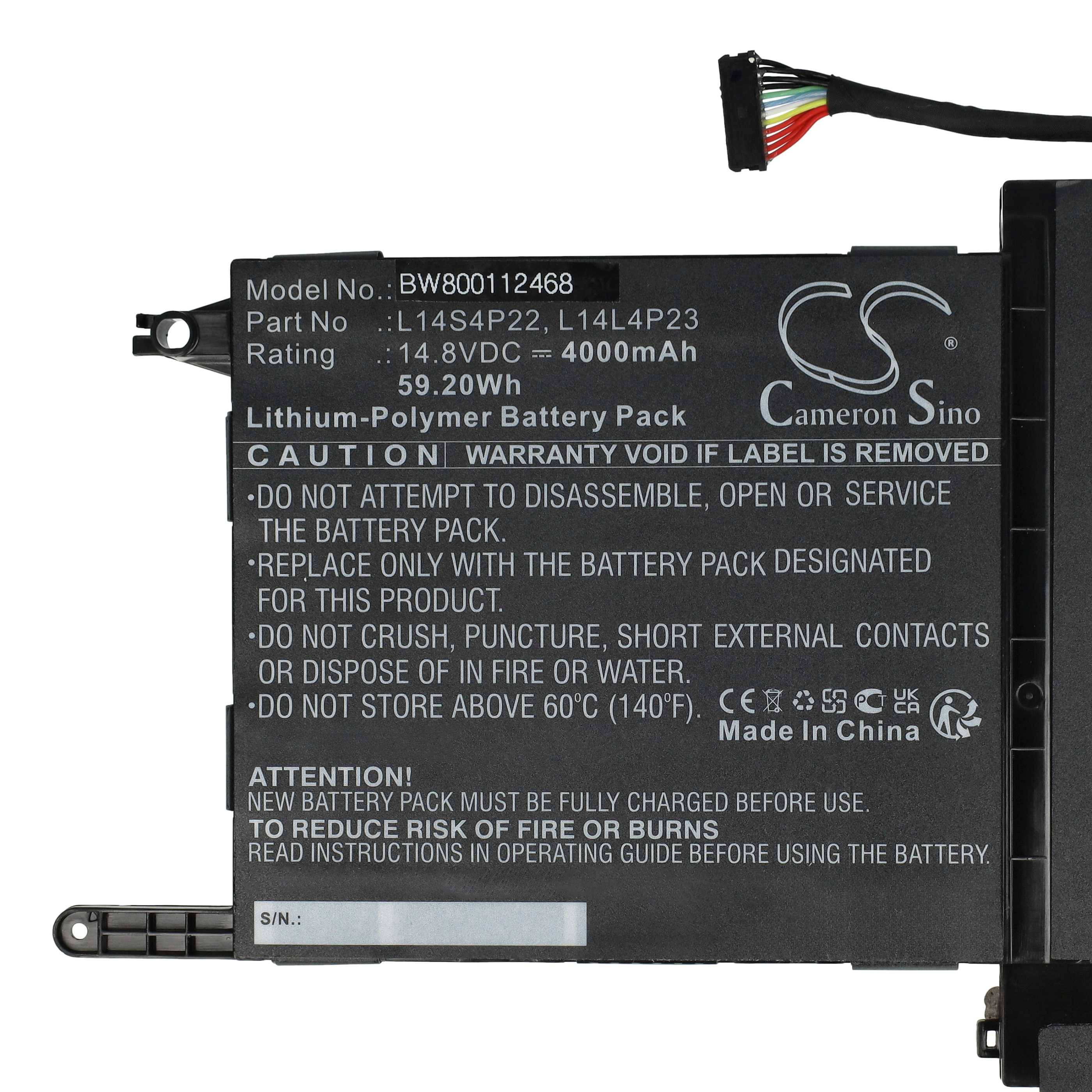 vhbw Akku kompatibel mit Lenovo IdeaPad Y700, Y700-15acz, Y700 Touch Notebook (4000 mAh, 14,8 V, Li-Polymer)