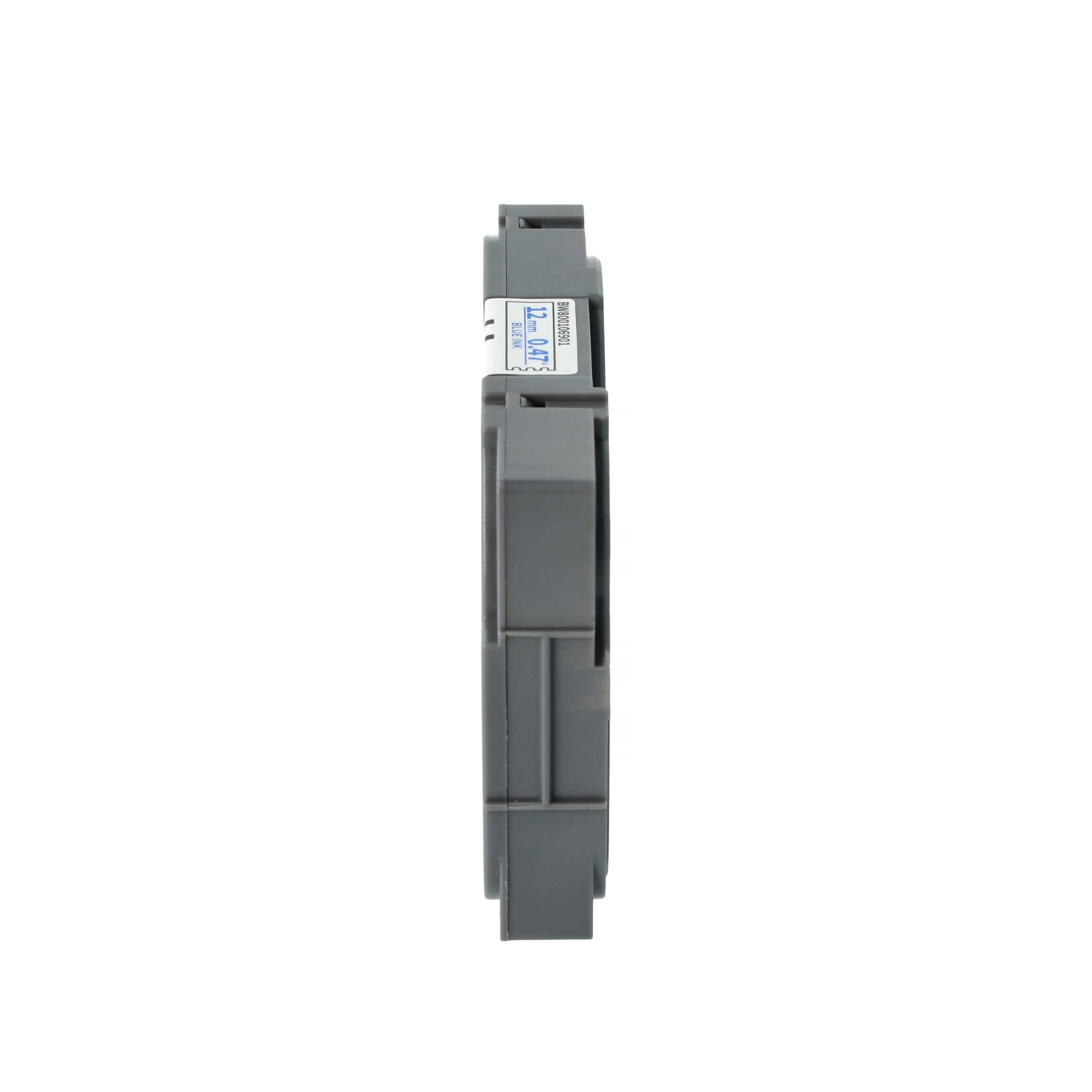 vhbw Schriftband-Kassette kompatibel mit Brother PT 350P | 3600, 300SP, 350, 310B, 310, 320, 300-Serie, 330 Etiketten-Drucker 8m x 12mm Blau auf