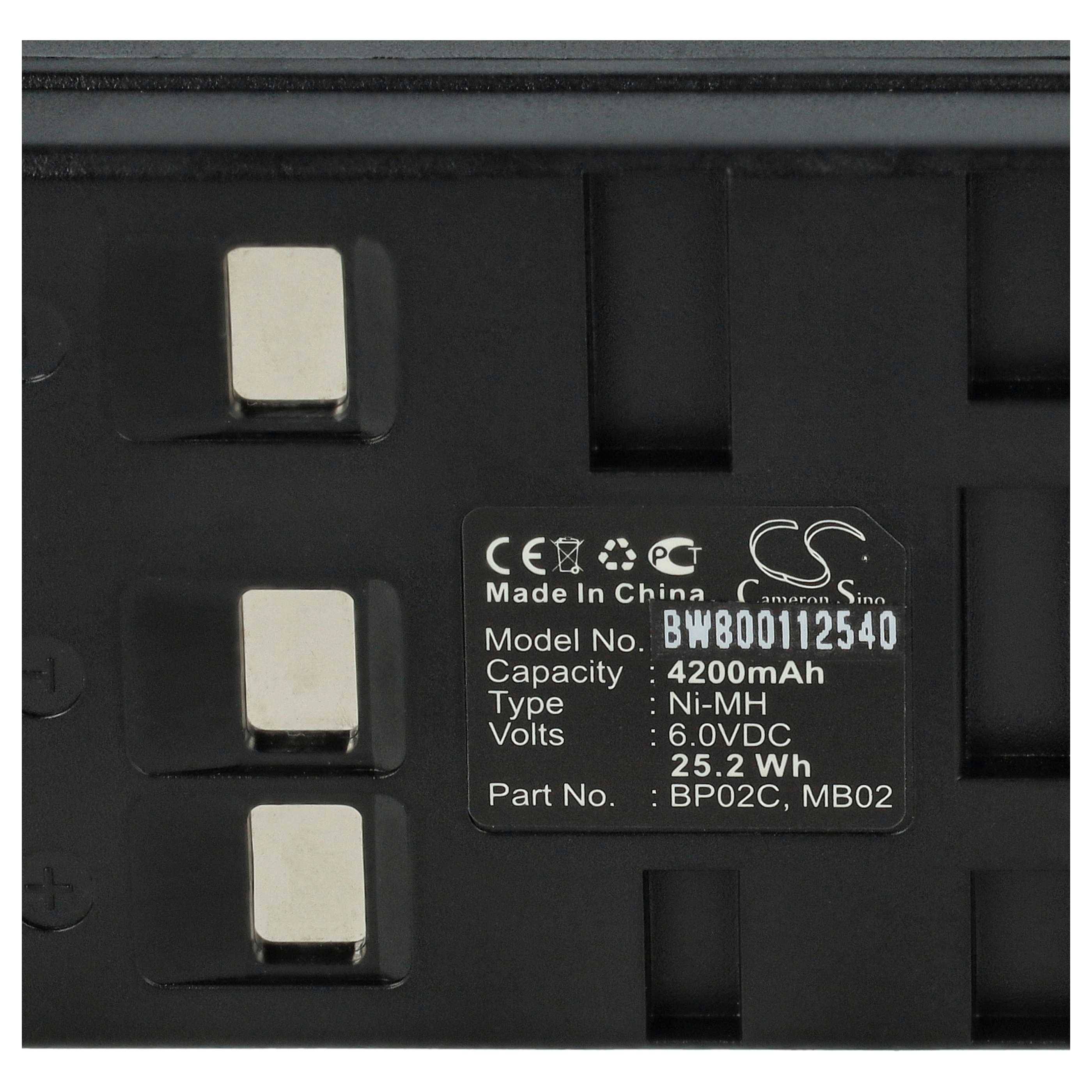 vhbw Akku kompatibel mit Pentax R800, R-322NXM, R-325NXM Messgerät (4200 mAh, 6 V, NiMH)