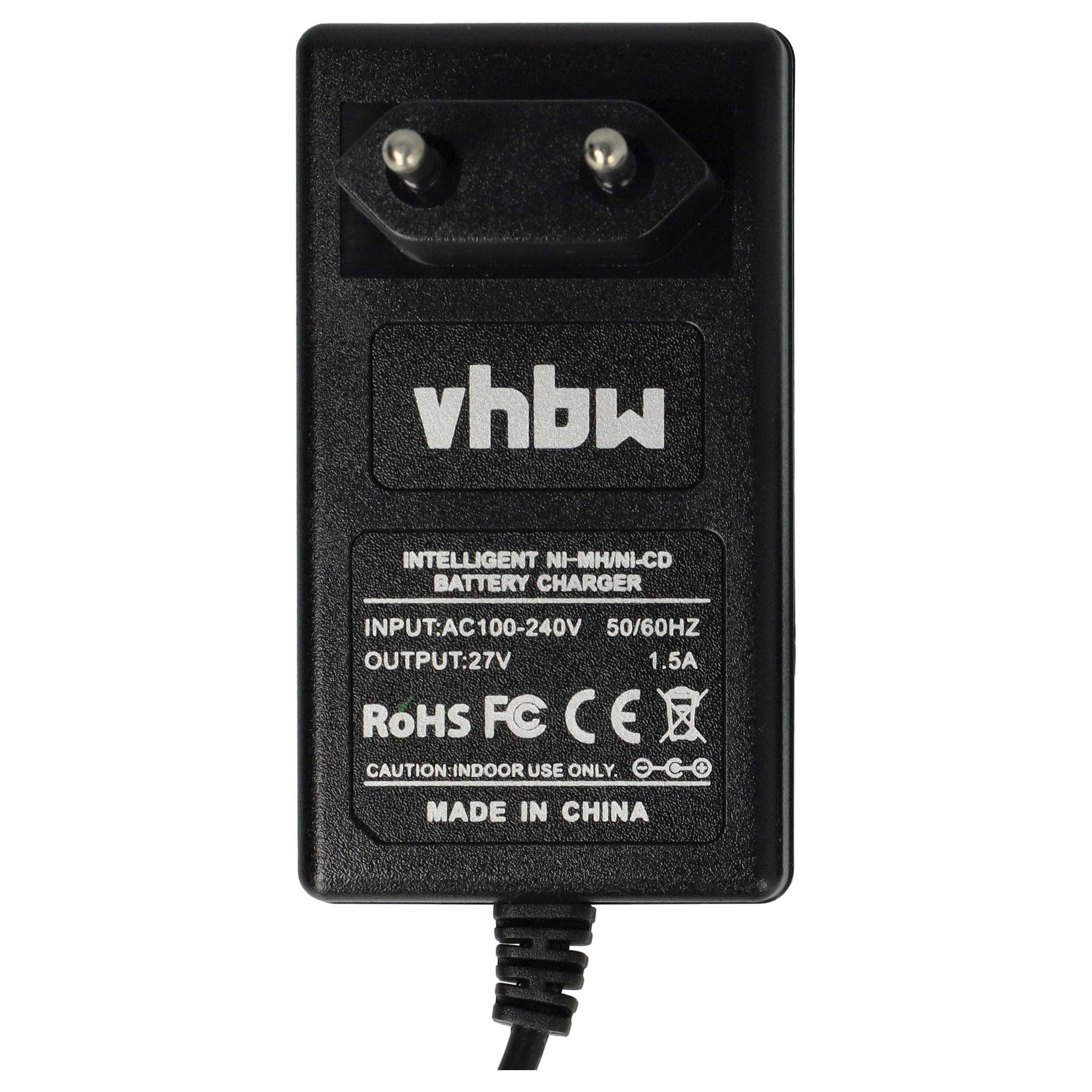 vhbw Ladegerät kompatibel mit Milwaukee LokTor S 12 TX, LokTor S 12 TXC, LokTor S 14.4 TX, LokTor S 14.4 TXC Werkzeug Ni-Cd, NiMH-Akkus