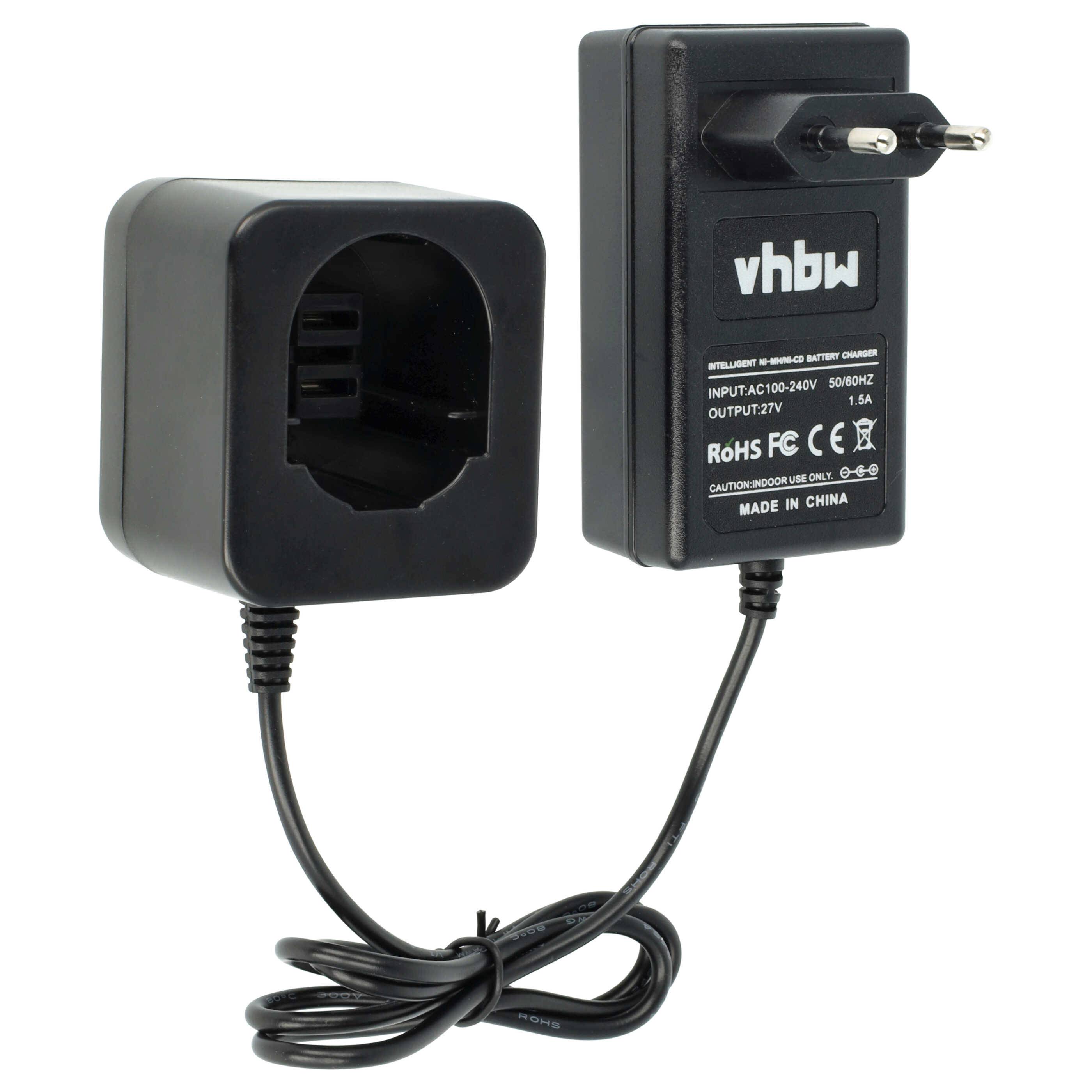 vhbw 220V Netzteil Ladegerät Ladekabel kompatibel mit Dewalt DC411KA, DC411KL, DC490B, DC490KA, DC495B, DC495KA, DC515B, DC515K, DC515N, DC520KA