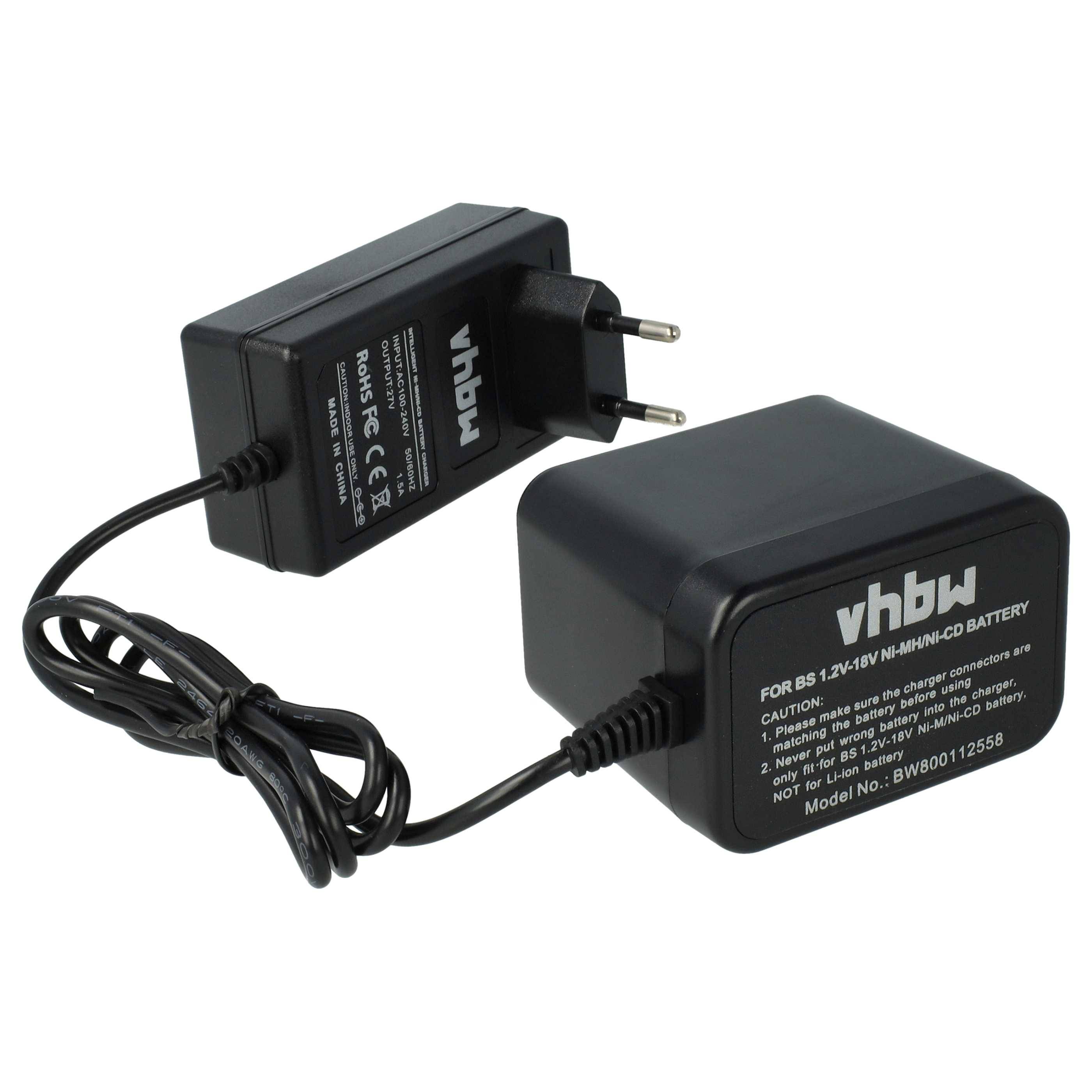 vhbw Ladegerät kompatibel mit Bosch 2 607 335 142, 2 607 335 143, 2 607 335 108, 2 607 335 109, 2 607 335 118 Werkzeug Akkus, 1,2 V