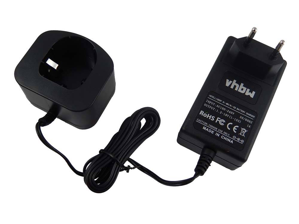 vhbw Ladegerät kompatibel mit Ryobi R10530, R10630, R10531, R10521, R10632, R10520, R10631, R1073K2 Werkzeug Ni-Cd, NiMH-Akkus