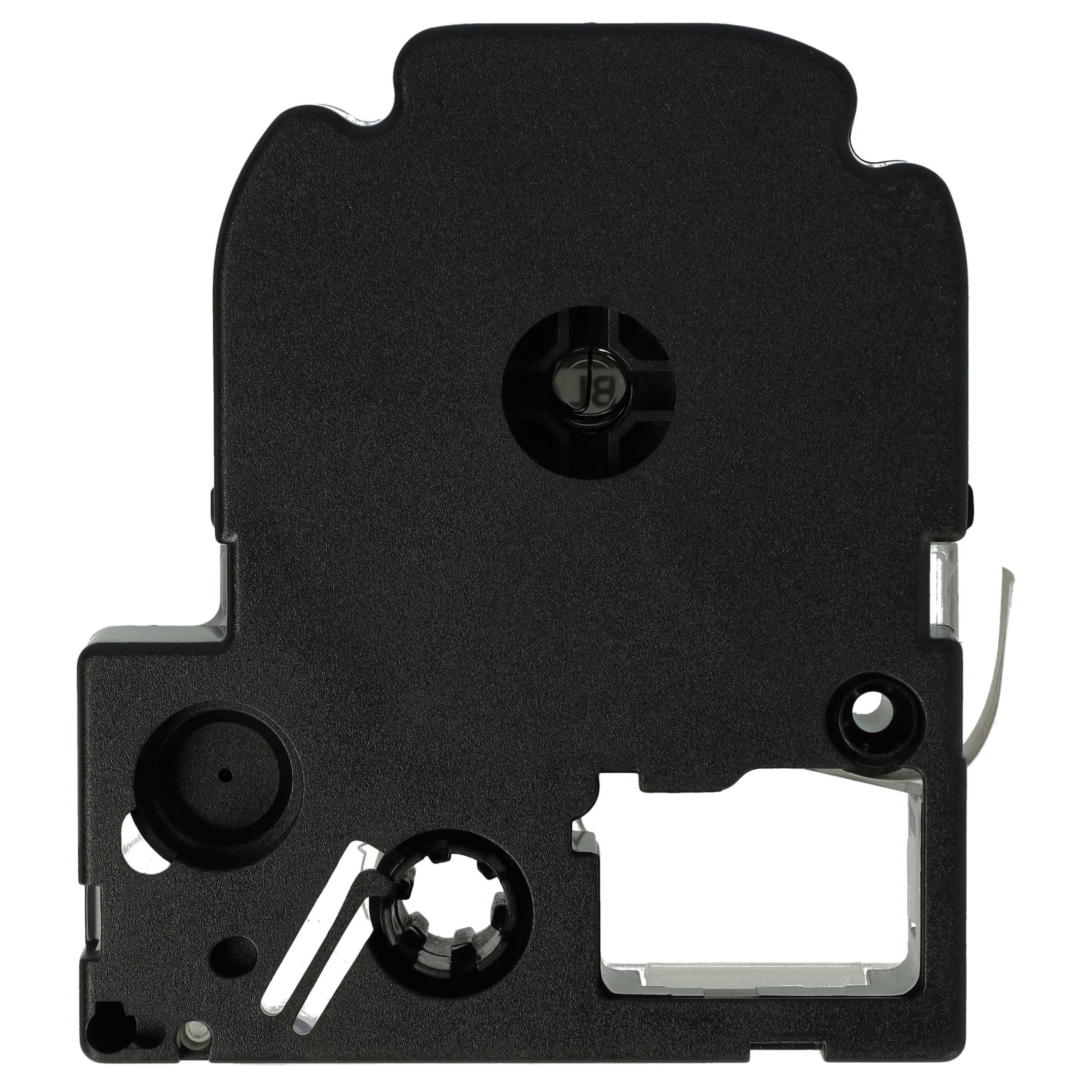 vhbw Schriftband-Kassette kompatibel mit KingJim SR3900C, SR330, SR230C, SR180, SR150, SR300TF, SR3700P Etiketten-Drucker 12mm Schwarz auf Weiß