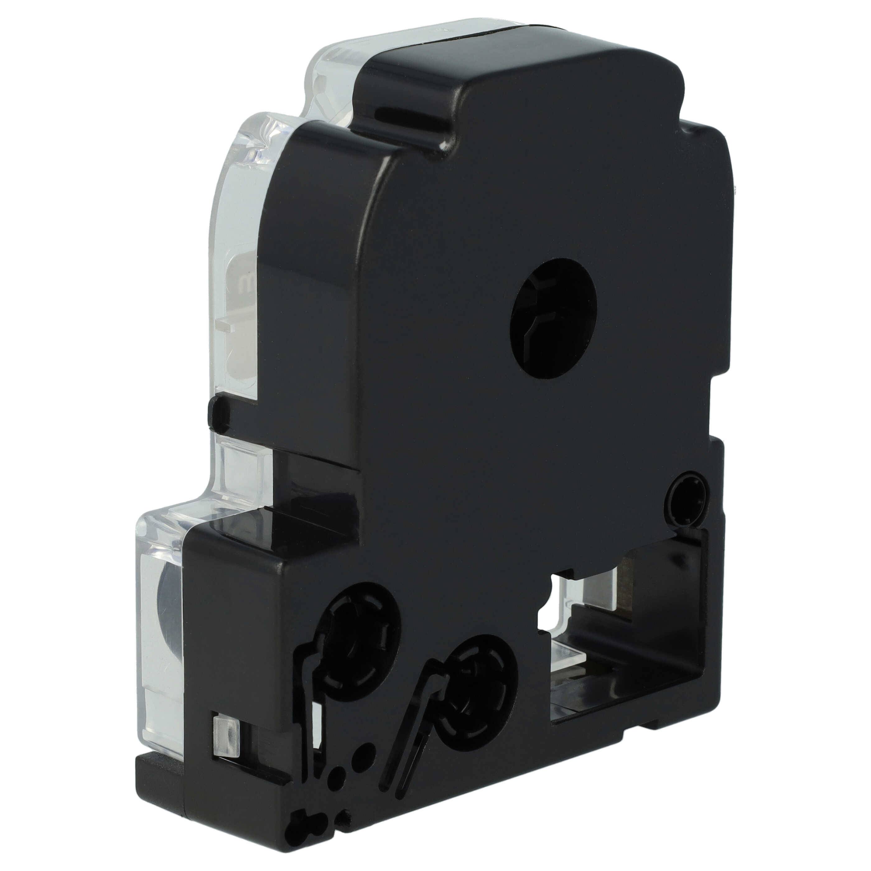 vhbw 50x Schriftband-Kassette kompatibel mit KingJim SR3900C, SR330, SR230C, SR180, SR150, SR300TF, SR3700P Etiketten-Drucker 6mm Schwarz auf Weiß