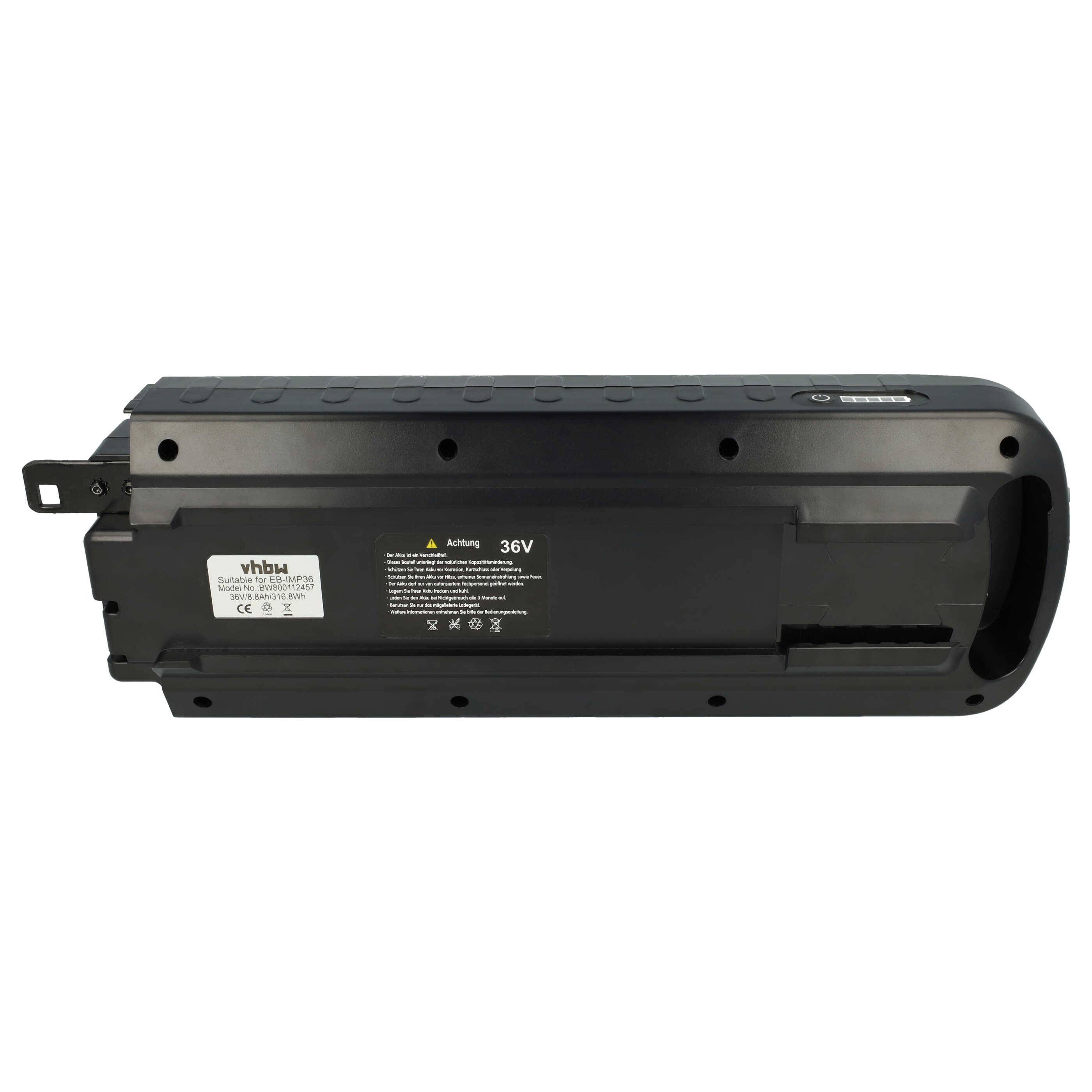 vhbw Akku Ersatz für Gazelle GEB-14-W42 für E-Bike (8,8 Ah, 36 V, Li-Ion) - Schwarz
