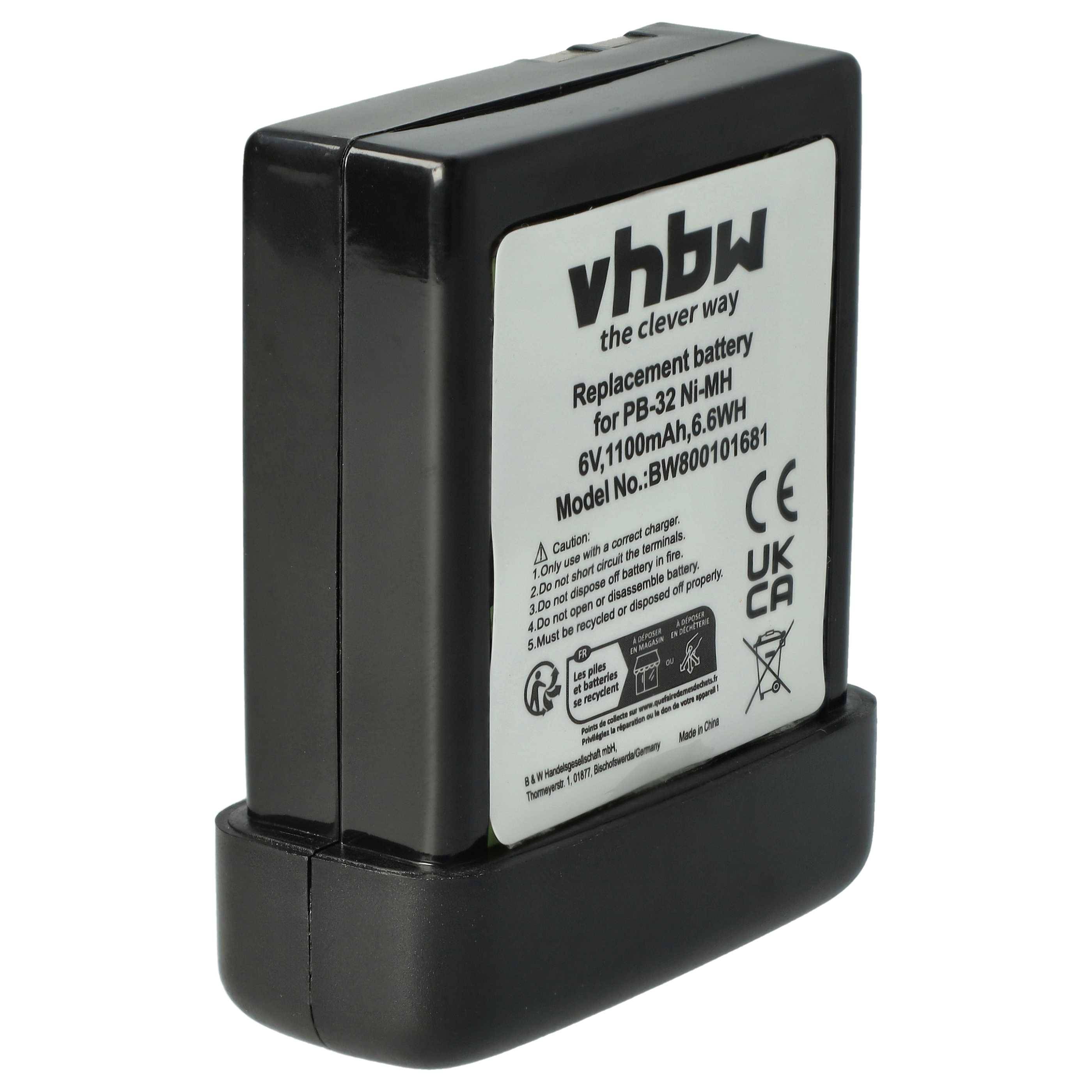 vhbw Akku kompatibel mit Kenwood TK-308, TK-79A, TK79A, TK308 Funkgerät, Walkie Talkie (1100 mAh, 6 V, NiMH)