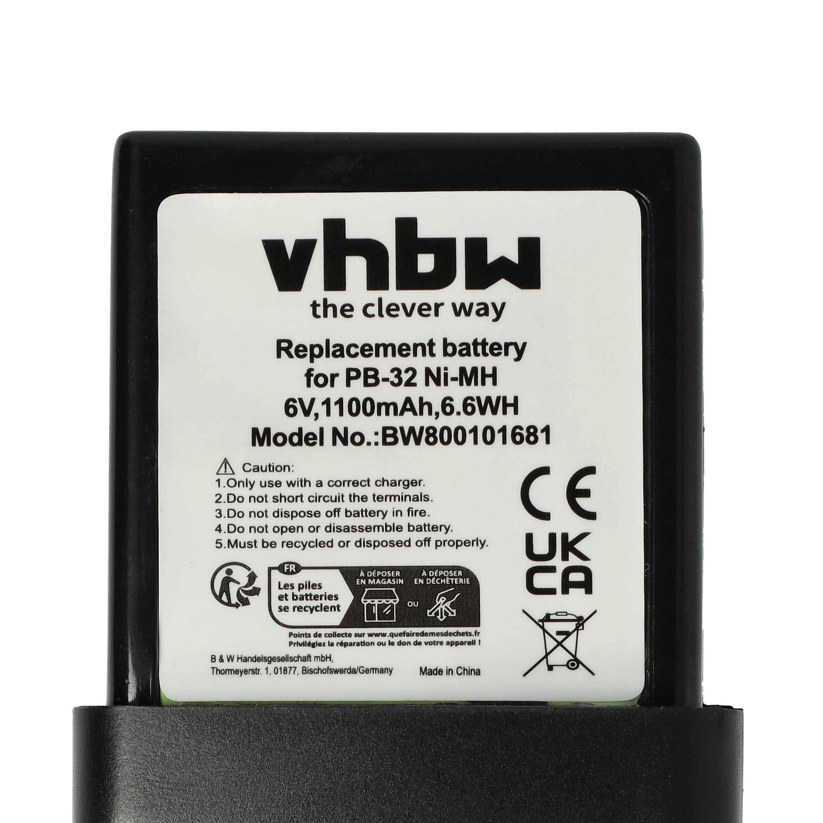 vhbw 2x Akku kompatibel mit Kenwood TH-22AT, TH-208, TH42AT, TH308, TH22AT, TH208, TH-22E, TH-308 Funkgerät, Walkie Talkie (1100 mAh, 6 V, NiMH)