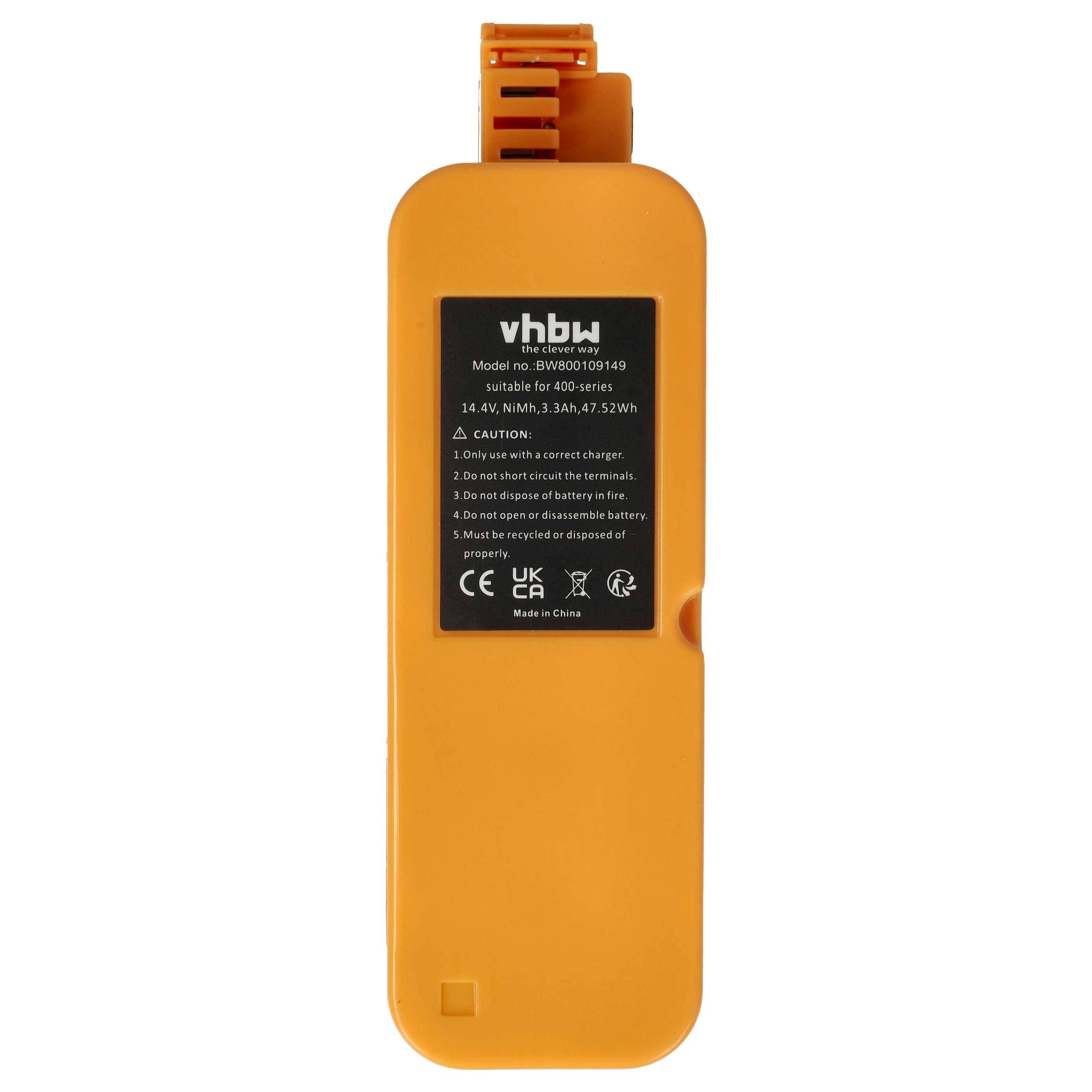 vhbw Akku kompatibel mit Ambrogio Robby, Robby Home XR, Robby Deluxe Staubsauger (3300 mAh, 14,4 V, NiMH)