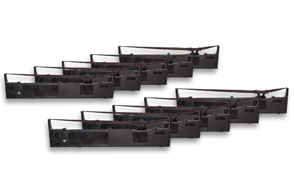 vhbw 10x Farbband Schriftband kompatibel mit Epson LQ 2070 | FX 2180, LQ 2080, FX 2170, FX 2070 Nadeldrucker, Bondrucker - Schwarz