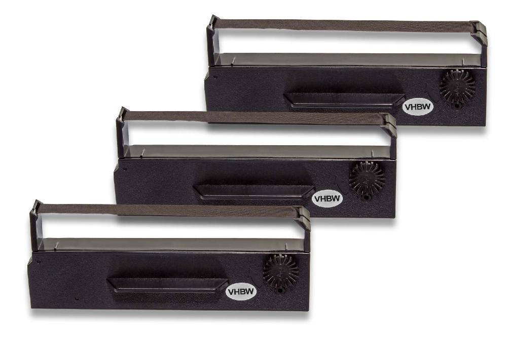 vhbw 3x Farbband Schriftband kompatibel mit Casio SP 200 | SP 1200, SP 300, SA 1010, EP 1100 Nadeldrucker, Bondrucker - Schwarz