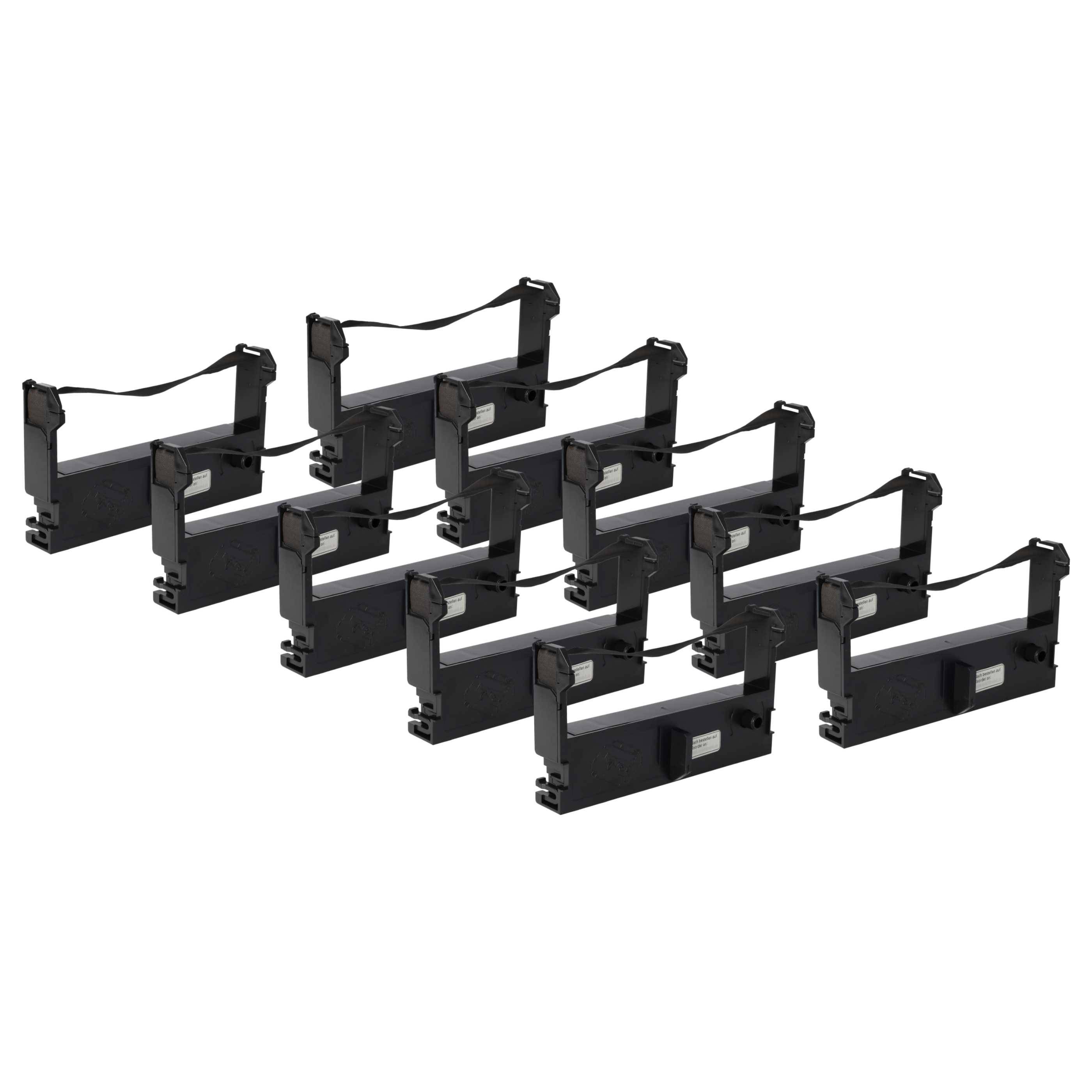 vhbw 10x Farbband Schriftband kompatibel mit Epson M-U312 | M-U311S, M-U115, M-U311, M-U310S, M-U310 Nadeldrucker, Bondrucker - Schwarz
