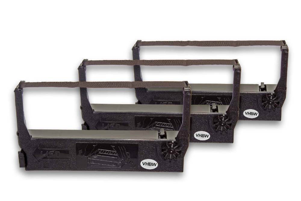 vhbw 3x Farbband Schriftband kompatibel mit Epson 264 | 280 A, 267, 265, 280 Serie, 280, 270, 280 V Nadeldrucker, Bondrucker - Schwarz