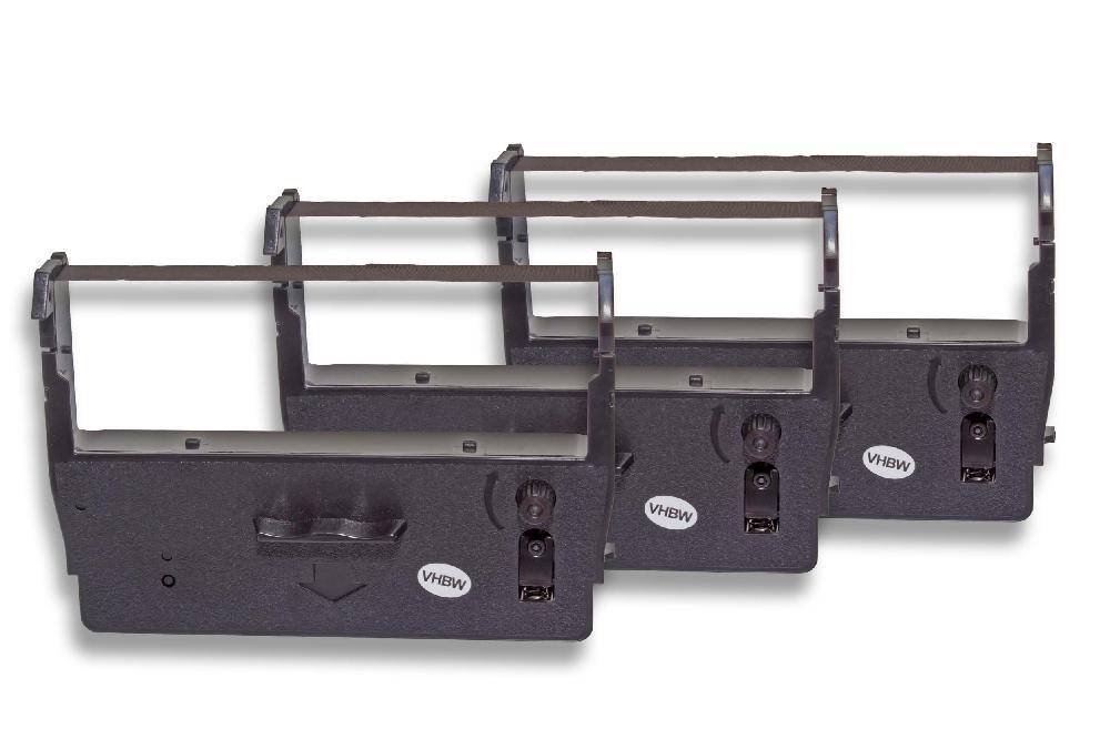 vhbw 3x Farbband kompatibel mit Epson Printer ERC 37 | M 760 S, M 760, M 780 Nadeldrucker, Bondrucker - Schwarz
