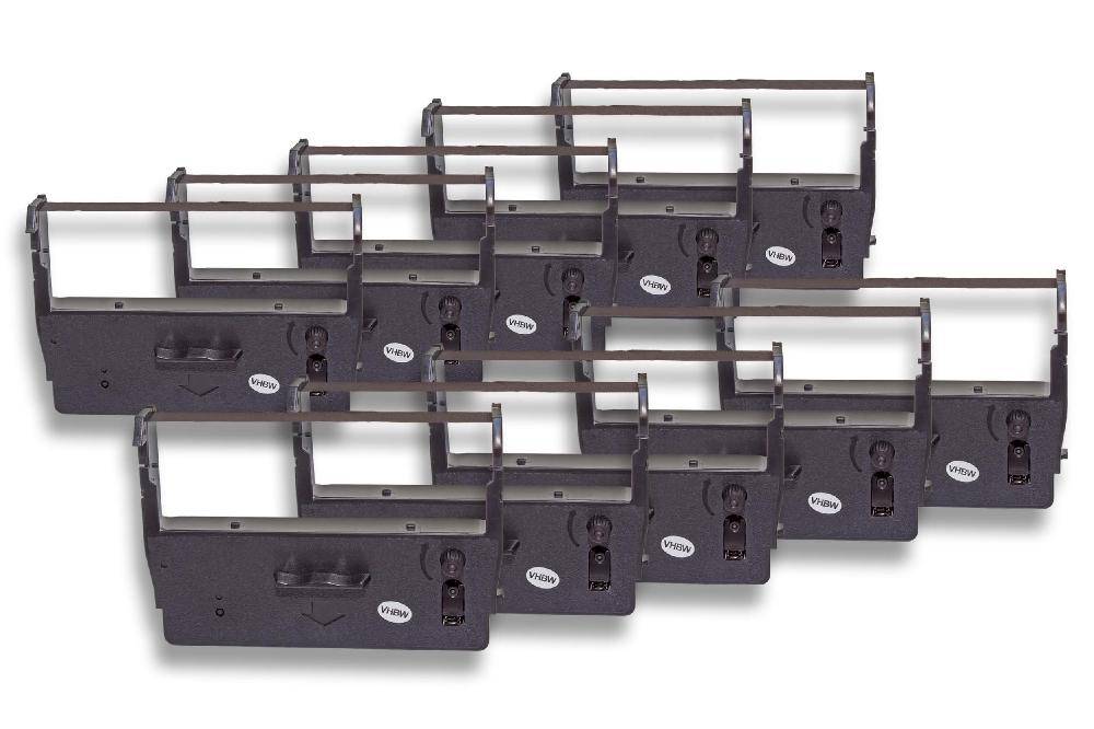 vhbw 10x Farbband Schriftband kompatibel mit Epson Cash-Register-Printer ERC 37, M 760 S, M 760, M 780 Nadeldrucker, Bondrucker - Schwarz