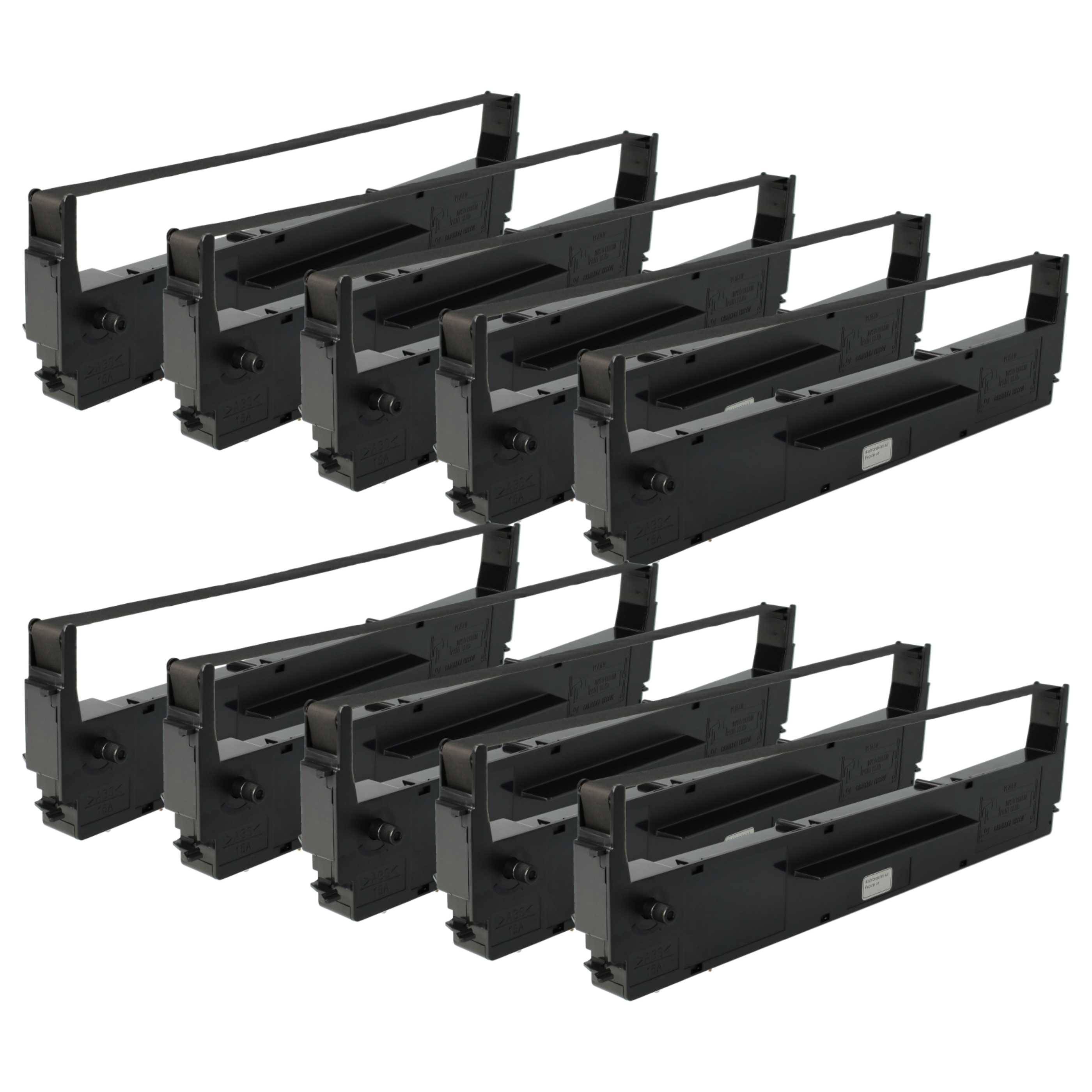 vhbw 10x Farbband Schriftband Ersatz für Epson C13S015021, S015637 für Nadeldrucker, Bondrucker - Schwarz