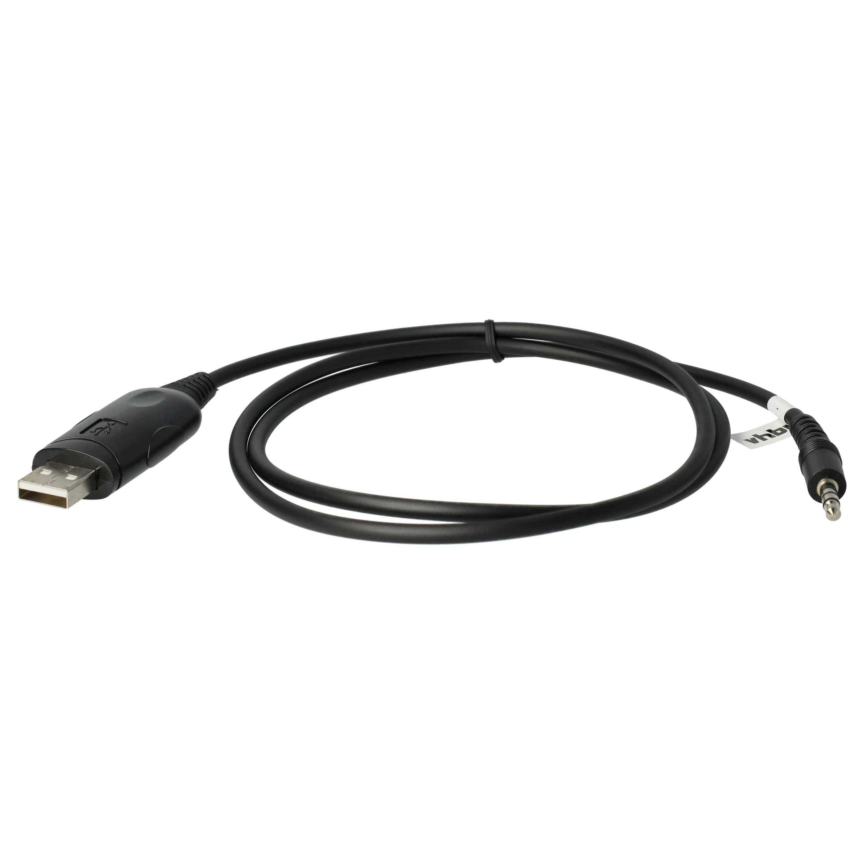 vhbw USB Programmierkabel kompatibel mit Yaesu Vertex VX-110 | VX-132, VX-131, VX-10, VX-130, VX-14, FTH-2010, FTH-7008, VR-500 Funkgerät, schwarz