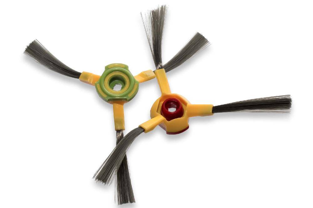 vhbw 2x Seitenbürste kompatibel mit Hoover RVC0010, RVC0011 Saugroboter - Reinigungsbürsten Set, links/rechts, schwarz / rot / grün / gelb