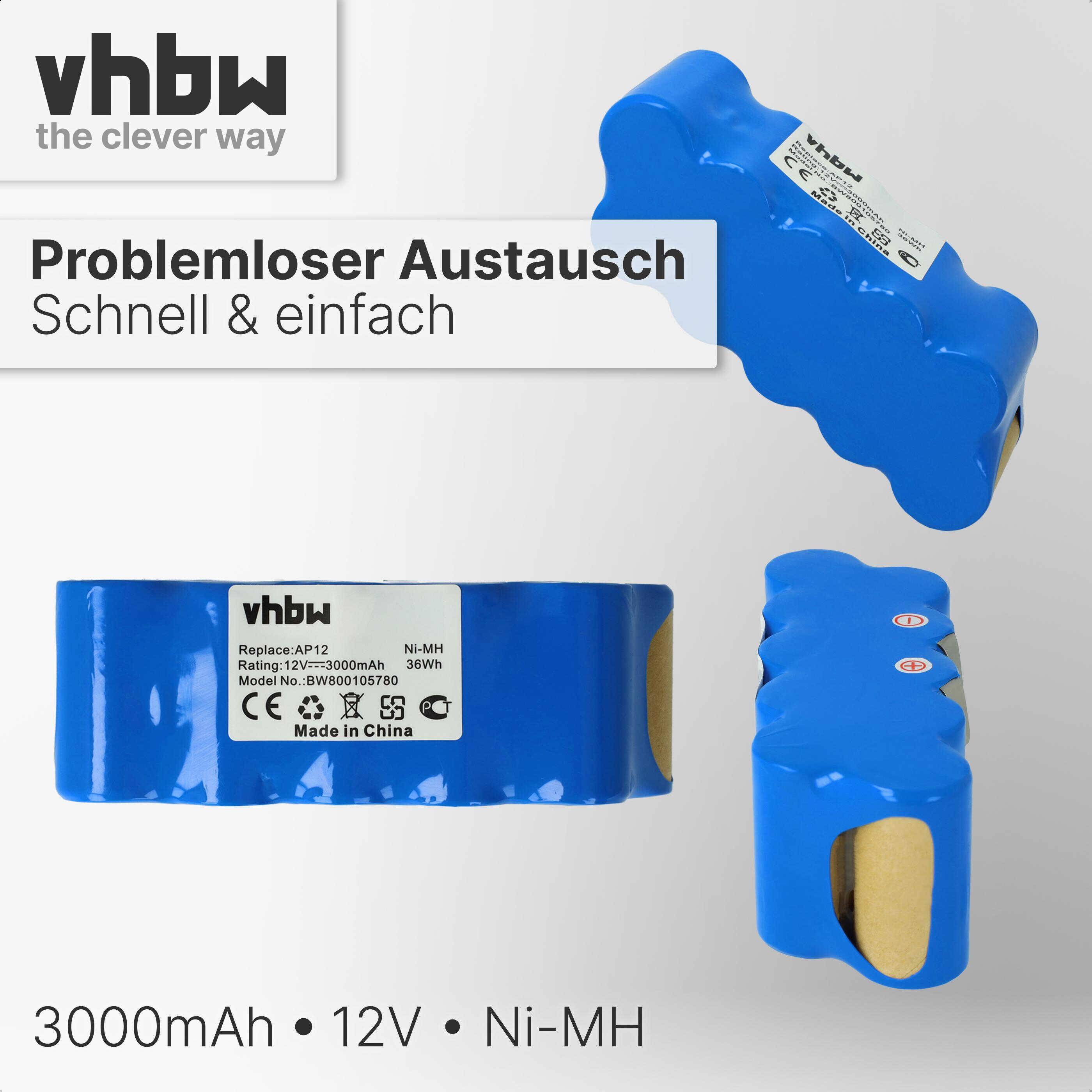 vhbw Akku Ersatz für Gardena 62901, 02110-20.950.06/0101, 02110-00.620.00, AP12 für Grasschere, Strauchschere (3000mAh, 12V, NiMH)