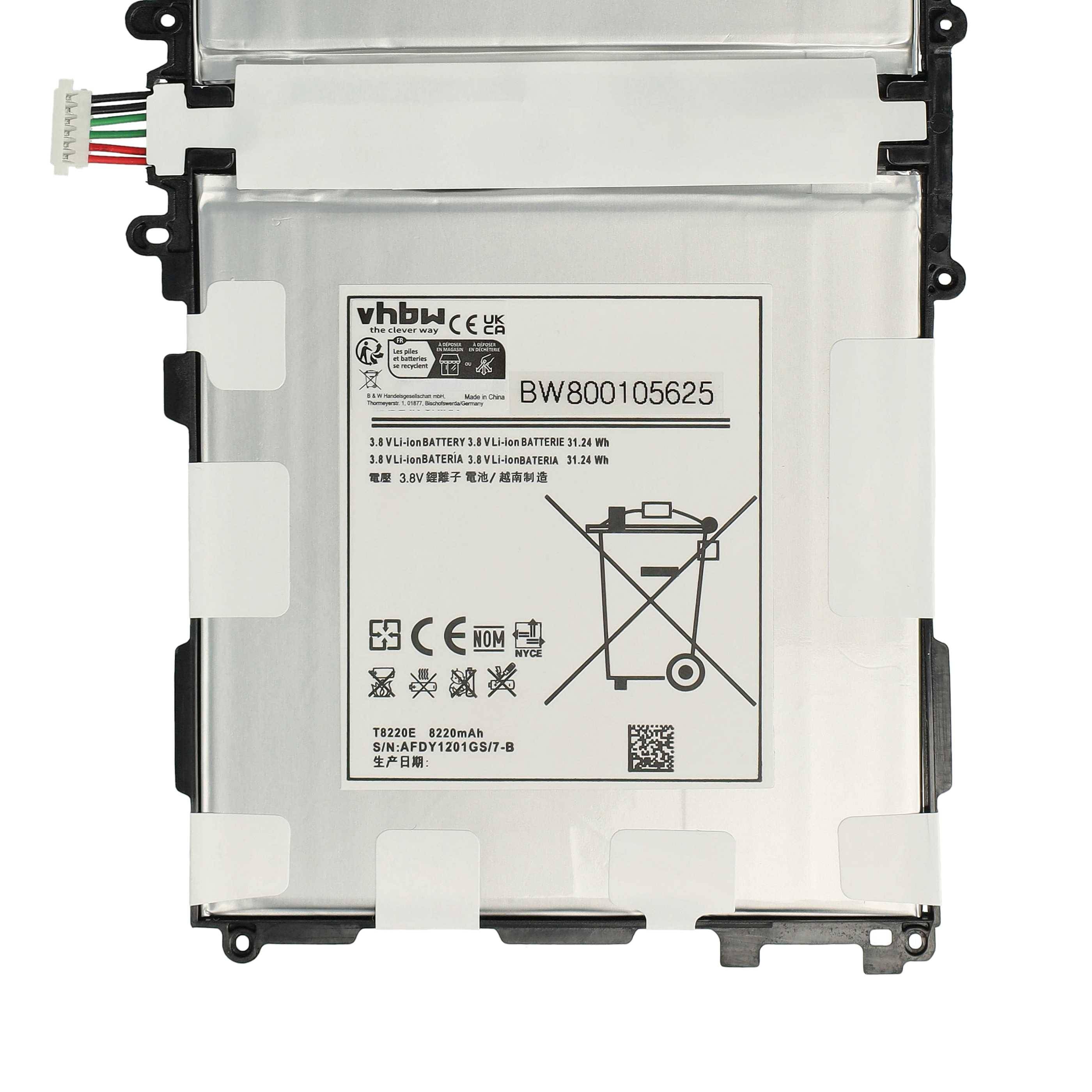 vhbw Akku kompatibel mit Samsung Galaxy Note SM-P600, SM-P601, SM-T527P, 2014 Edition SM-P600 Tablet Pad (8220 mAh, 3,8 V, Li-Polymer)