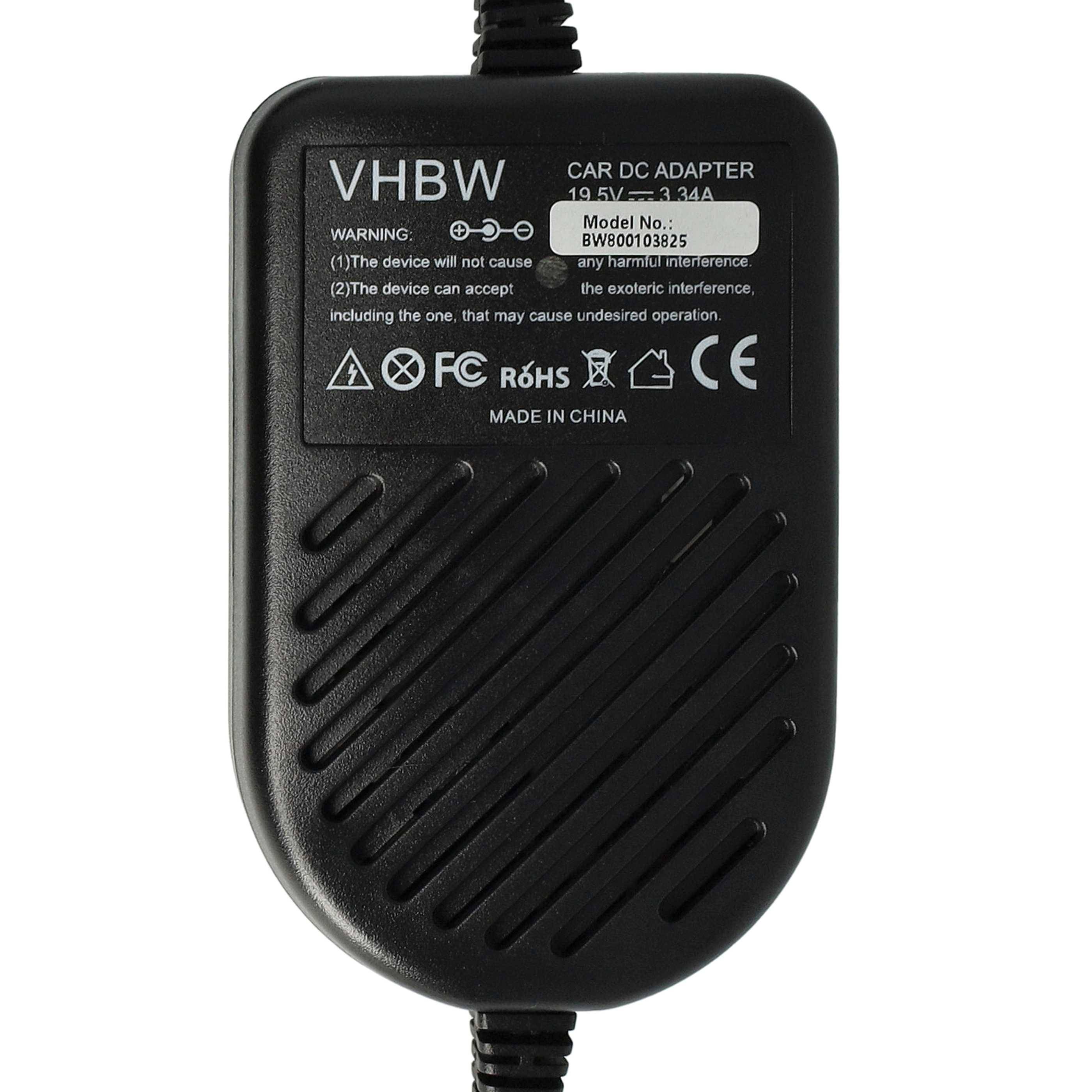 vhbw KFZ-Ladekabel kompatibel mit Dell Latitude D510, D520, D600, D610, D620 Laptop, Notebook - Ladegerät 12V, 65W