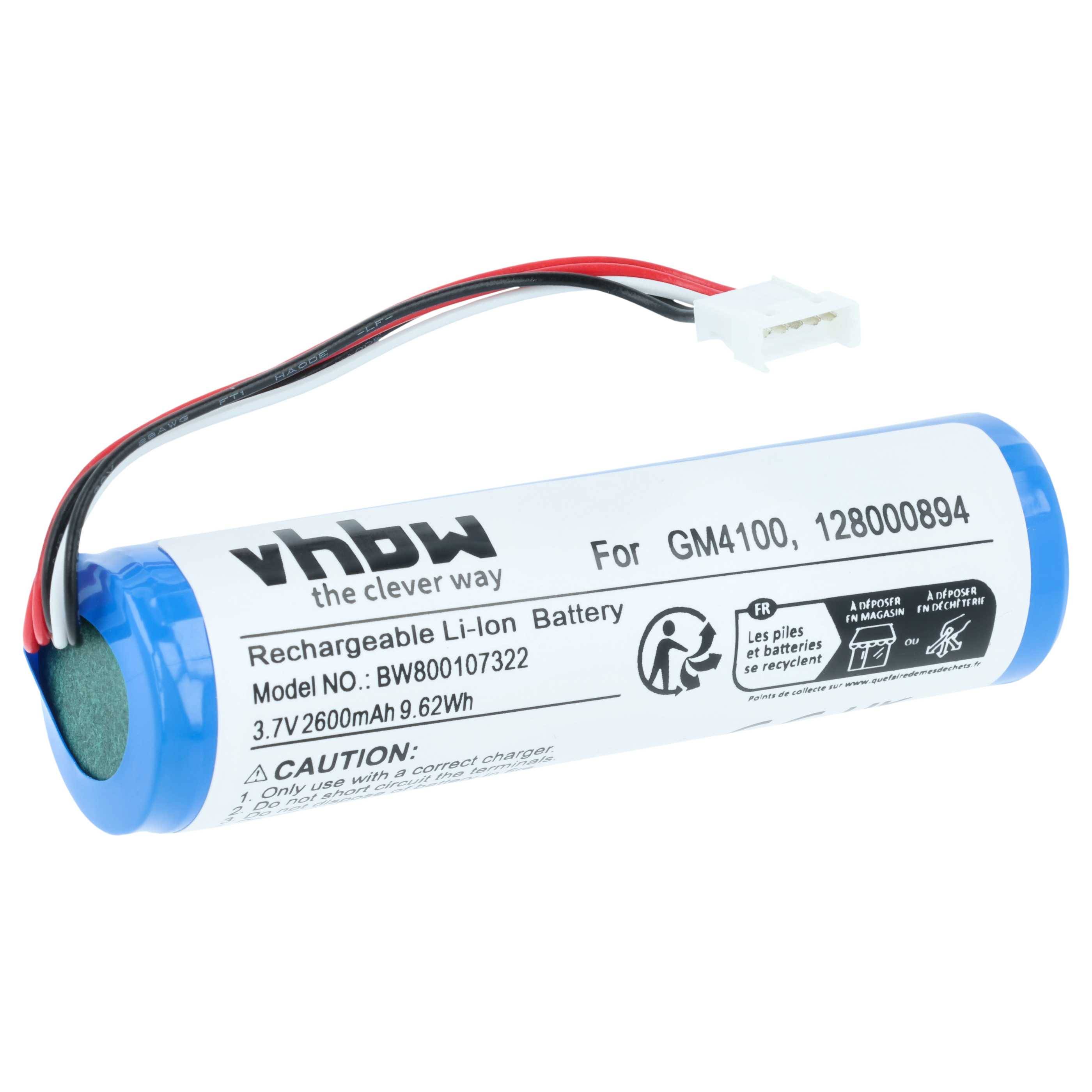 Aufladbarer Li-Ion-Akku, 3,7V, 2600mAh, mit Modellnummer BW8000170322. Geeignet für GM4100-, 128000894-Geräte.