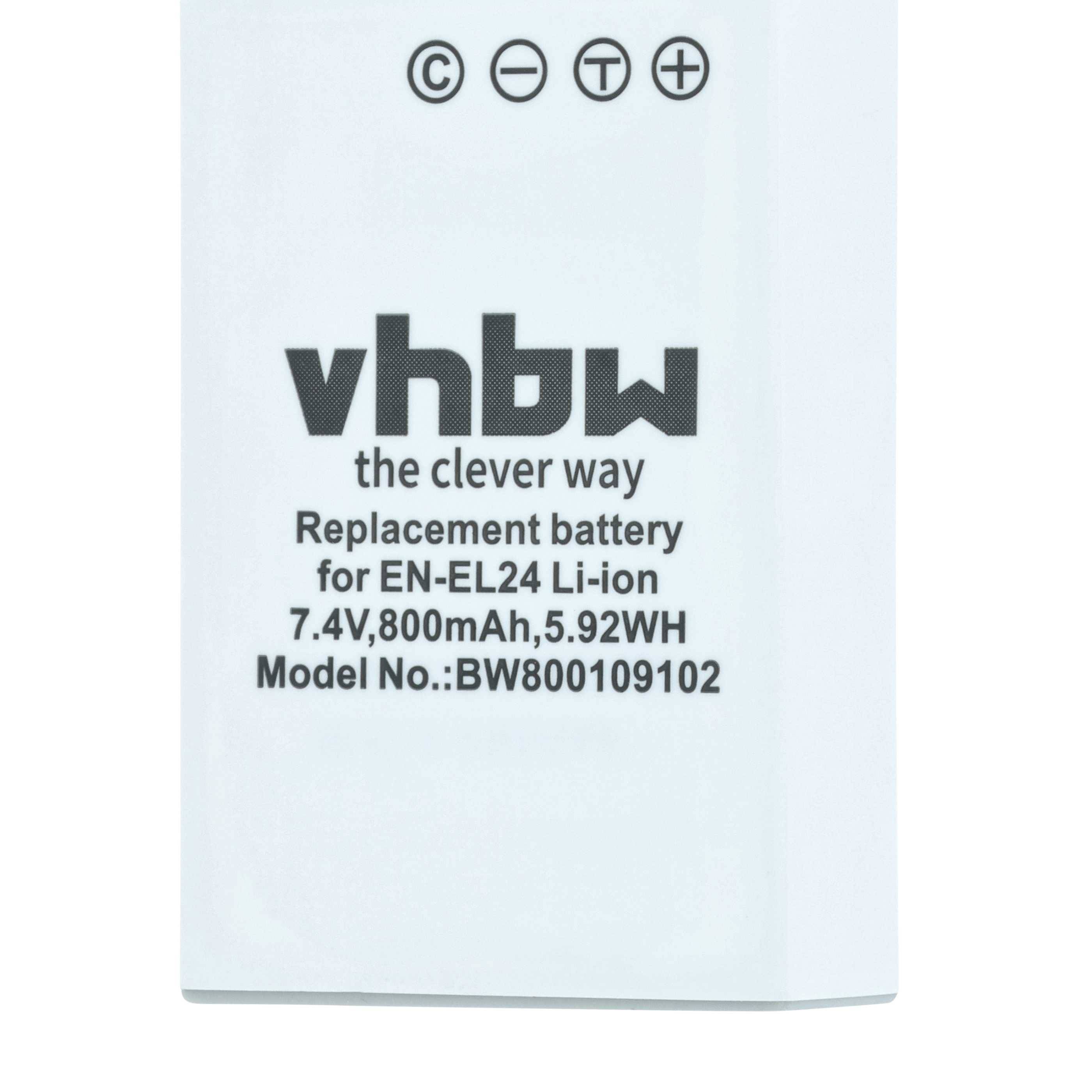 vhbw der clevere Akku. Ersatzakku für EN-EL24 Li-Ion 7,4V, 800mAh, 5,92Wh. Modell-Nr.: BW800109102