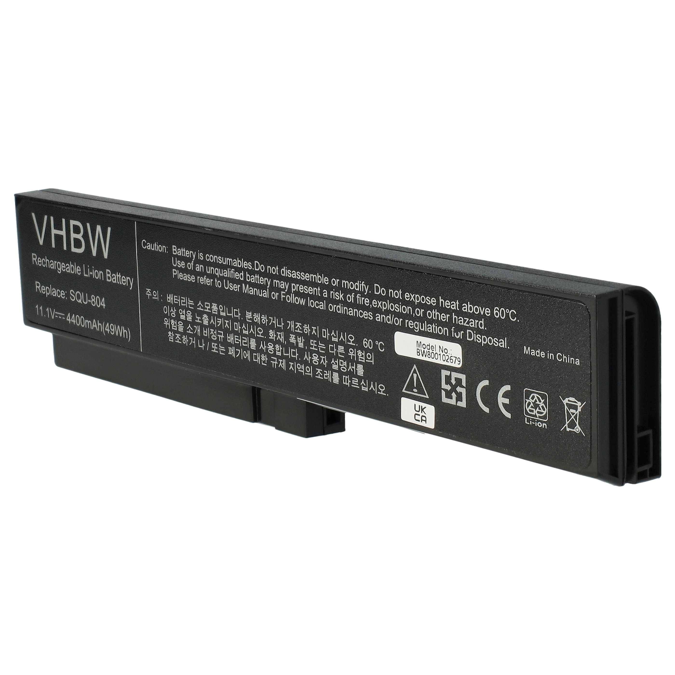 vhbw Akku Ersatz für LG SQU-807, SQU-805, SQU-804, SQU-904 für Notebook (4400 mAh, 11,1 V, Li-Ion)