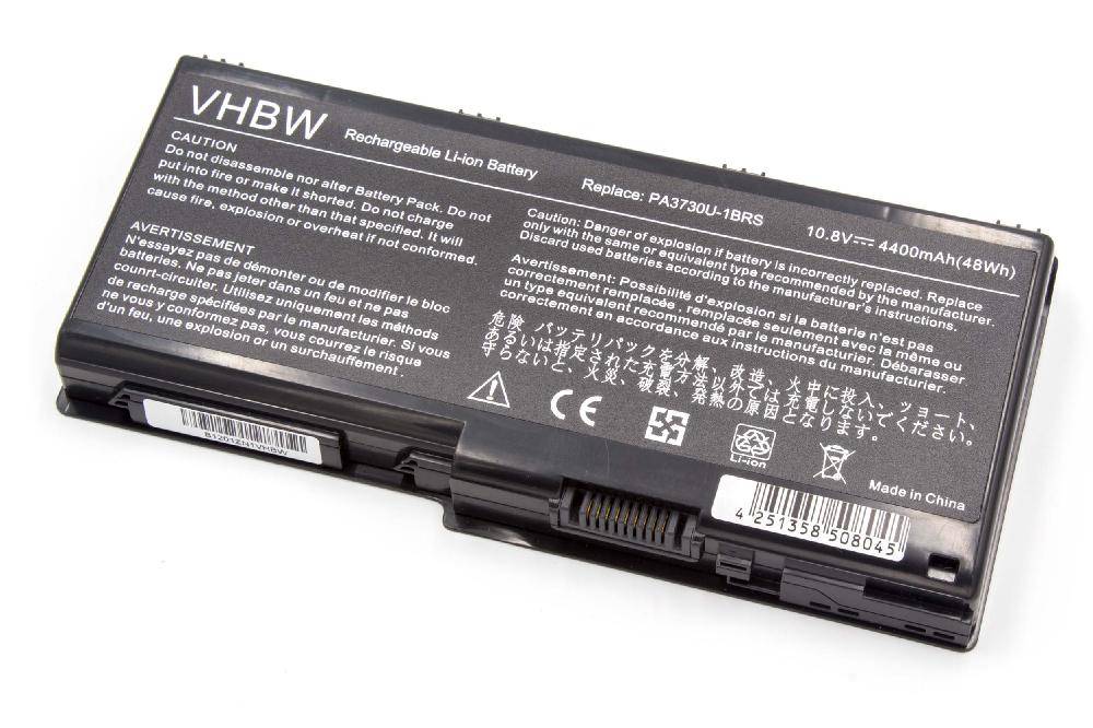 vhbw Akku kompatibel mit Toshiba Dynabook Qosmio X500-11M, X500-10X, X500-116, X500-11D, X500-11Q Notebook (4400 mAh, 10,8 V, Li-Ion)