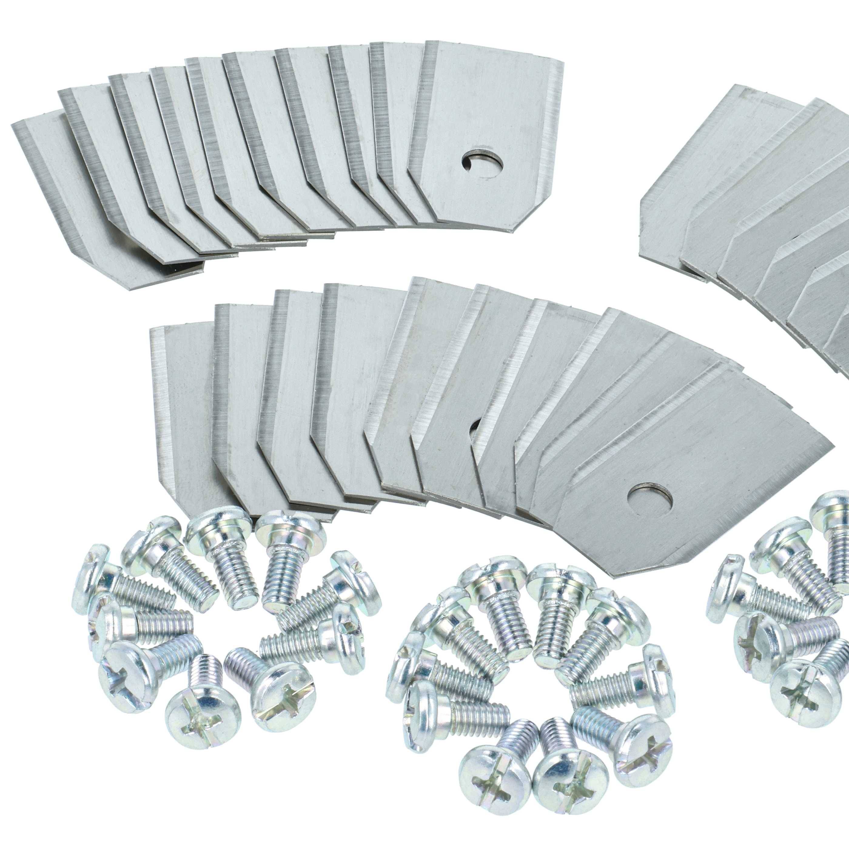 vhbw 30x Ersatz-Messer kompatibel mit Husqvarna Automower 105, 320, 310, 315, 315X, 305, 308 Rasenmäher - Ersatzklinge Silber, Stahl