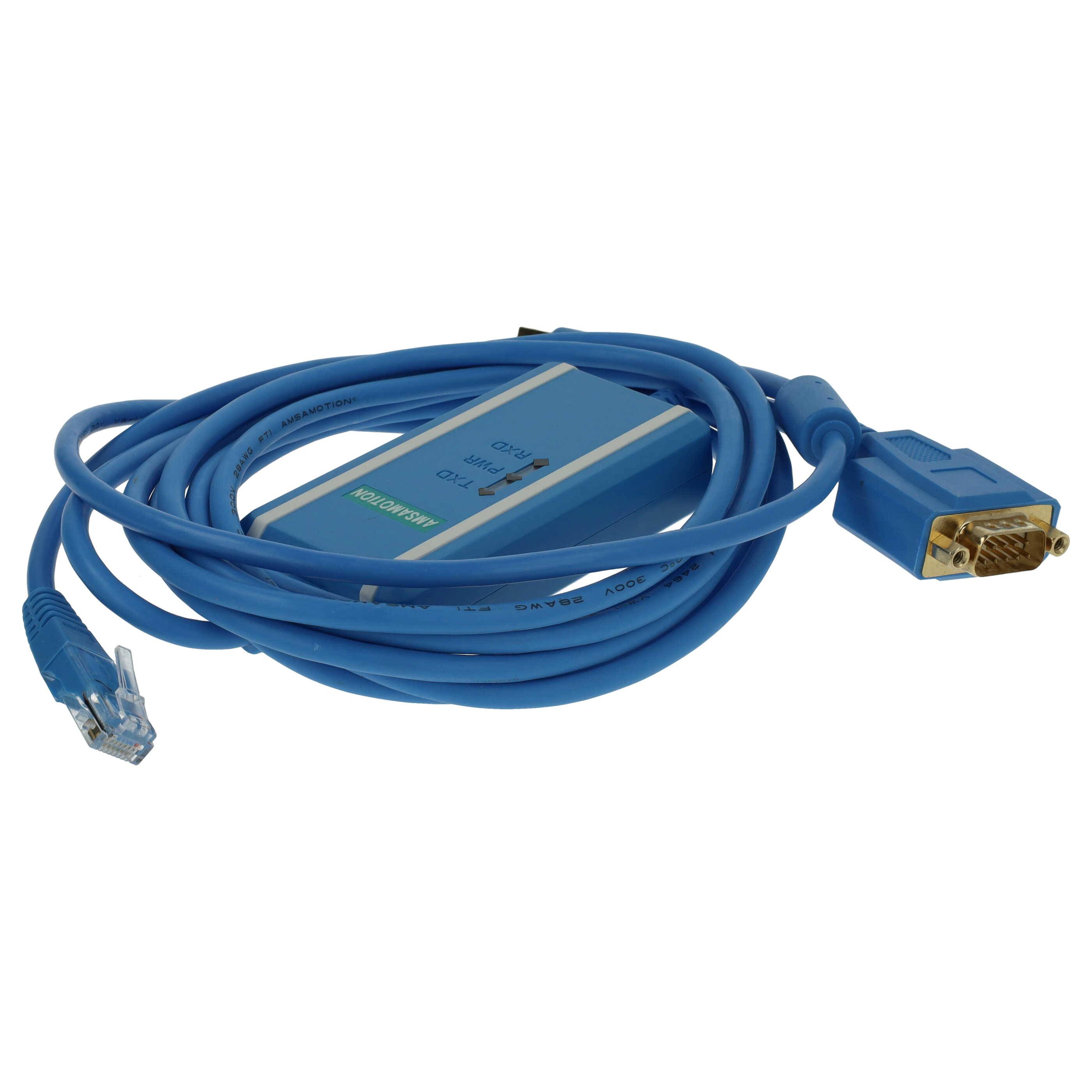 vhbw USB Programmierkabel kompatibel mit Allen Bradley MicroLogix 1747-L521, 1747-L523, 1747-L522, 1747-L524 Funkgerät mit Treiber CD, blau
