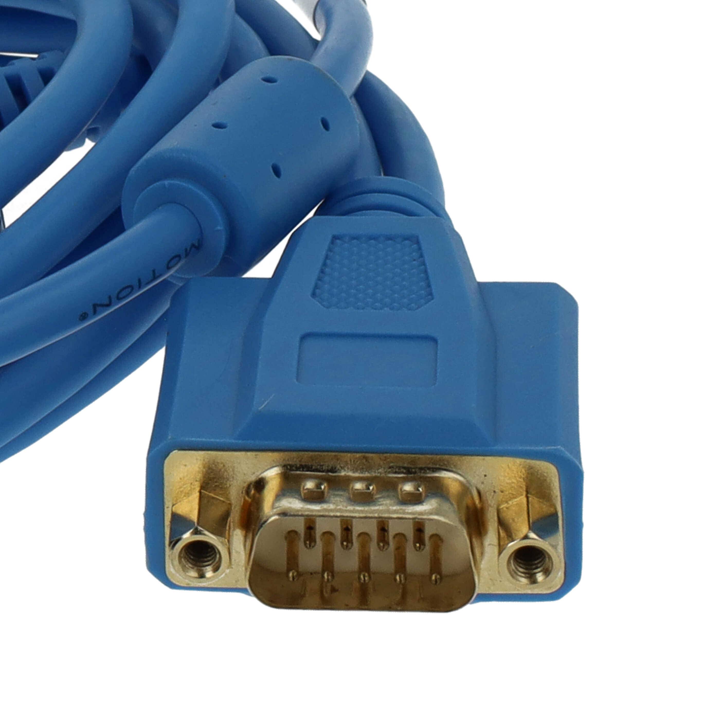 vhbw USB Programmierkabel kompatibel mit Allen Bradley MicroLogix 1747-L534, 1747-L533, SLC 5/00, 1747-L532 Funkgerät mit Treiber CD, blau