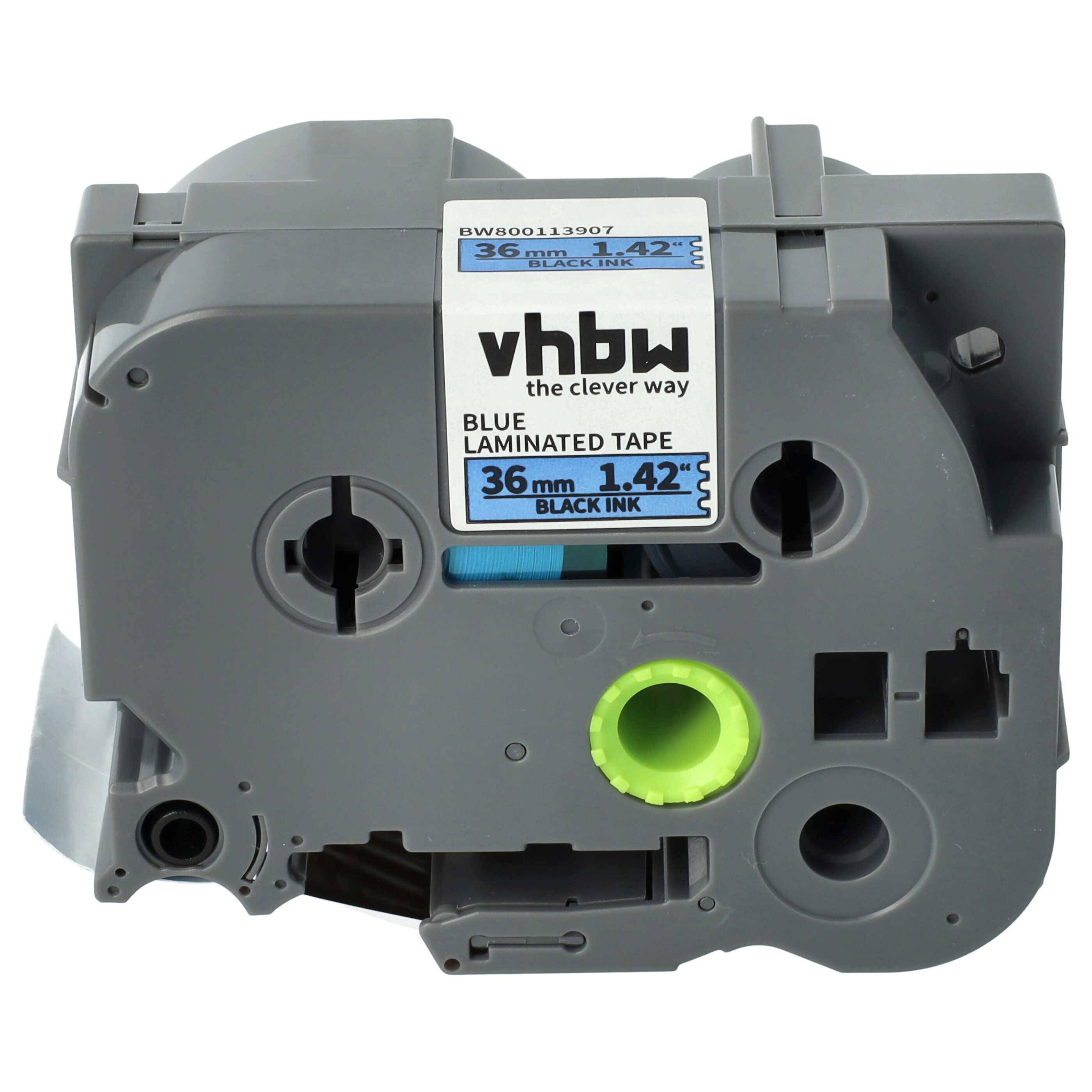 vhbw Schriftband-Kassette Ersatz für Brother TZE-561, TZ-561 für Etiketten-Drucker 8m x 36mm Schwarz auf Blau