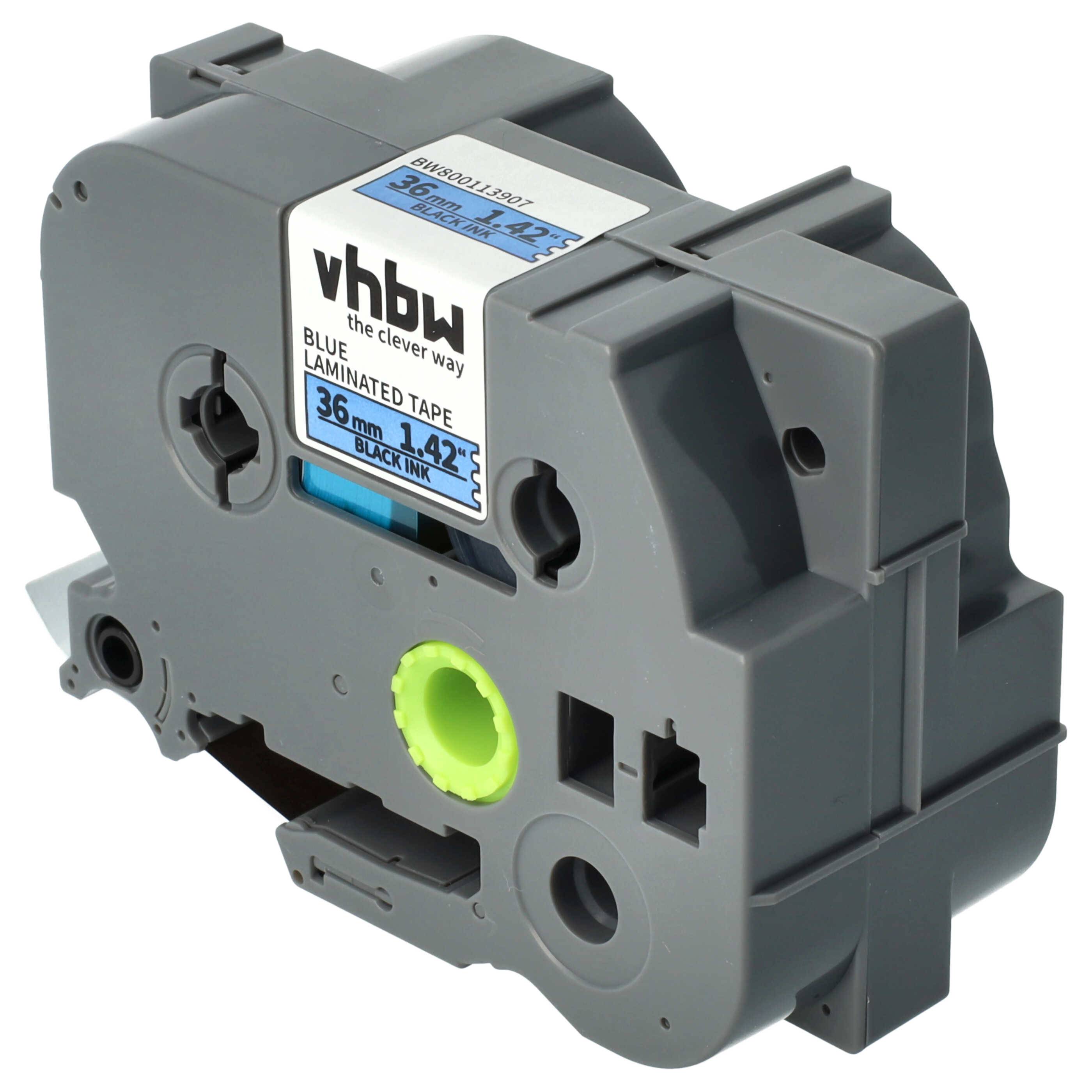 vhbw Schriftband-Kassette Ersatz für Brother TZE-561, TZ-561 für Etiketten-Drucker 8m x 36mm Schwarz auf Blau