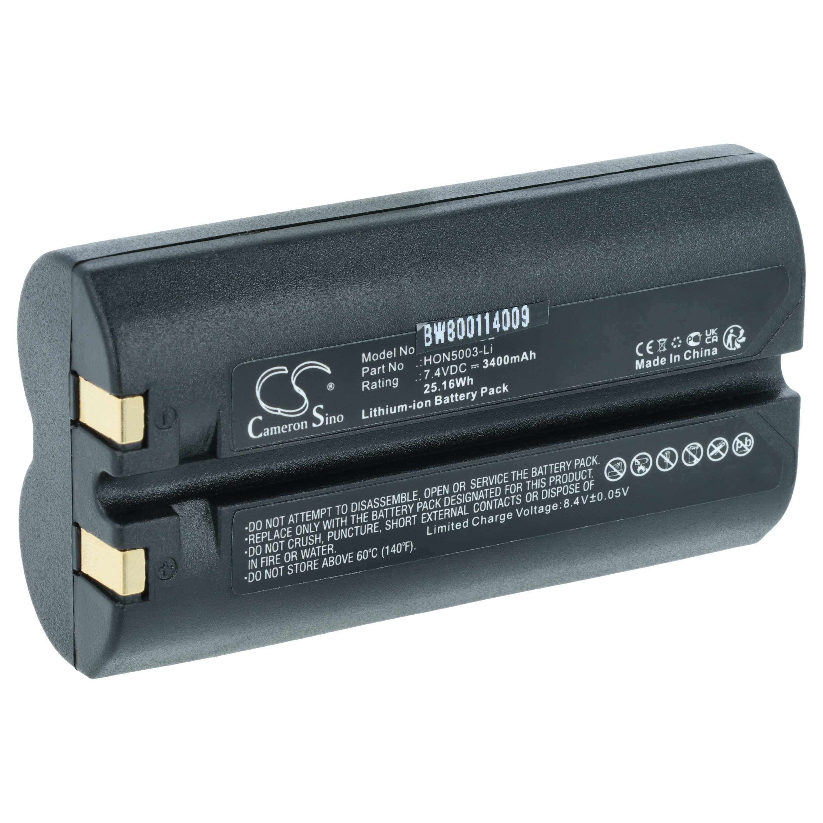 vhbw Akku kompatibel mit Intermec 6804, 681, 6808, PB4, PB20A, 680, 600, MF4, 782T, PW40 Barcodescanner POS (3400 mAh, 7,4 V, Li-Ion)