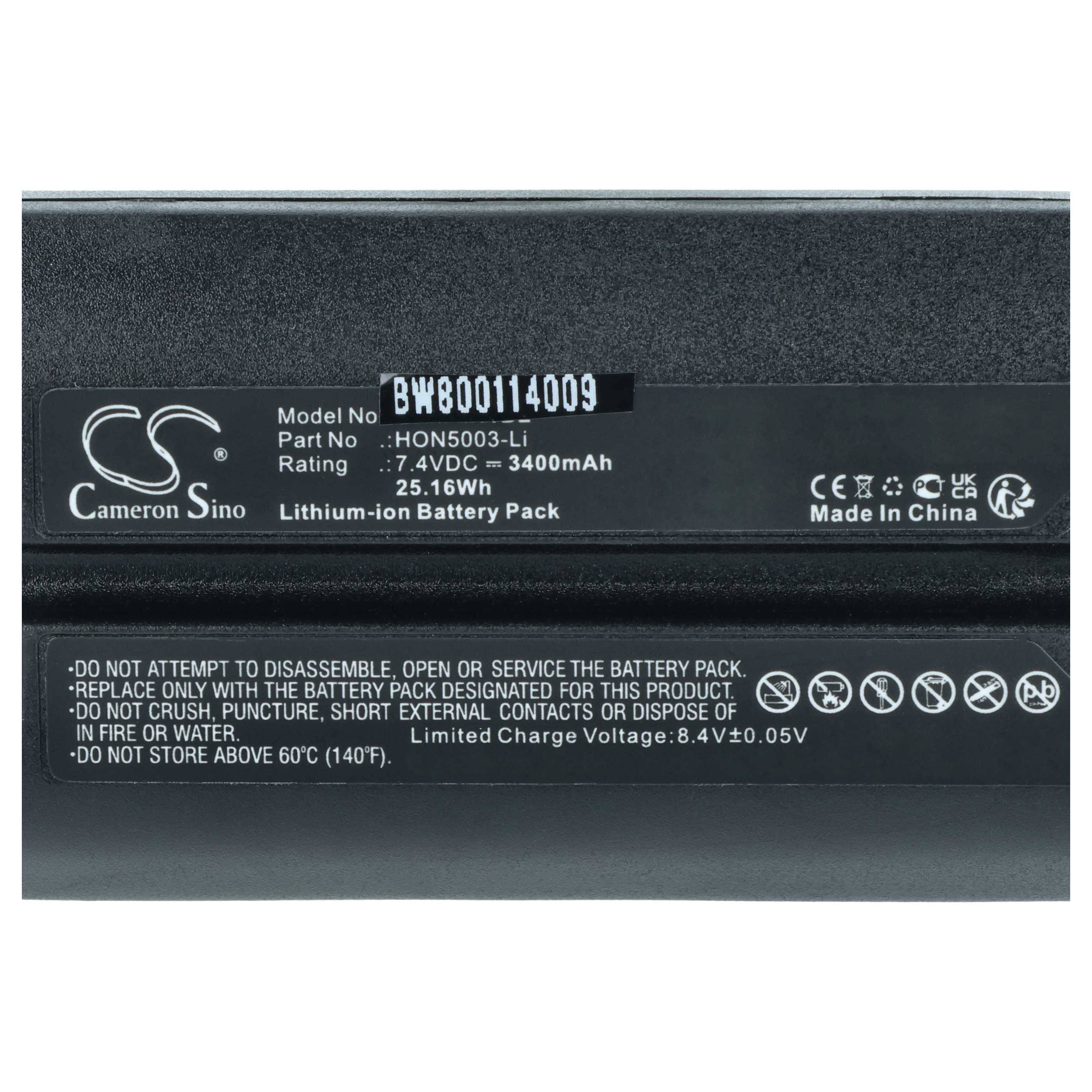 vhbw 5x Akku kompatibel mit ONeil Microflash 4tCR, 4t, 4i Barcodescanner POS (3400 mAh, 7,4 V, Li-Ion)