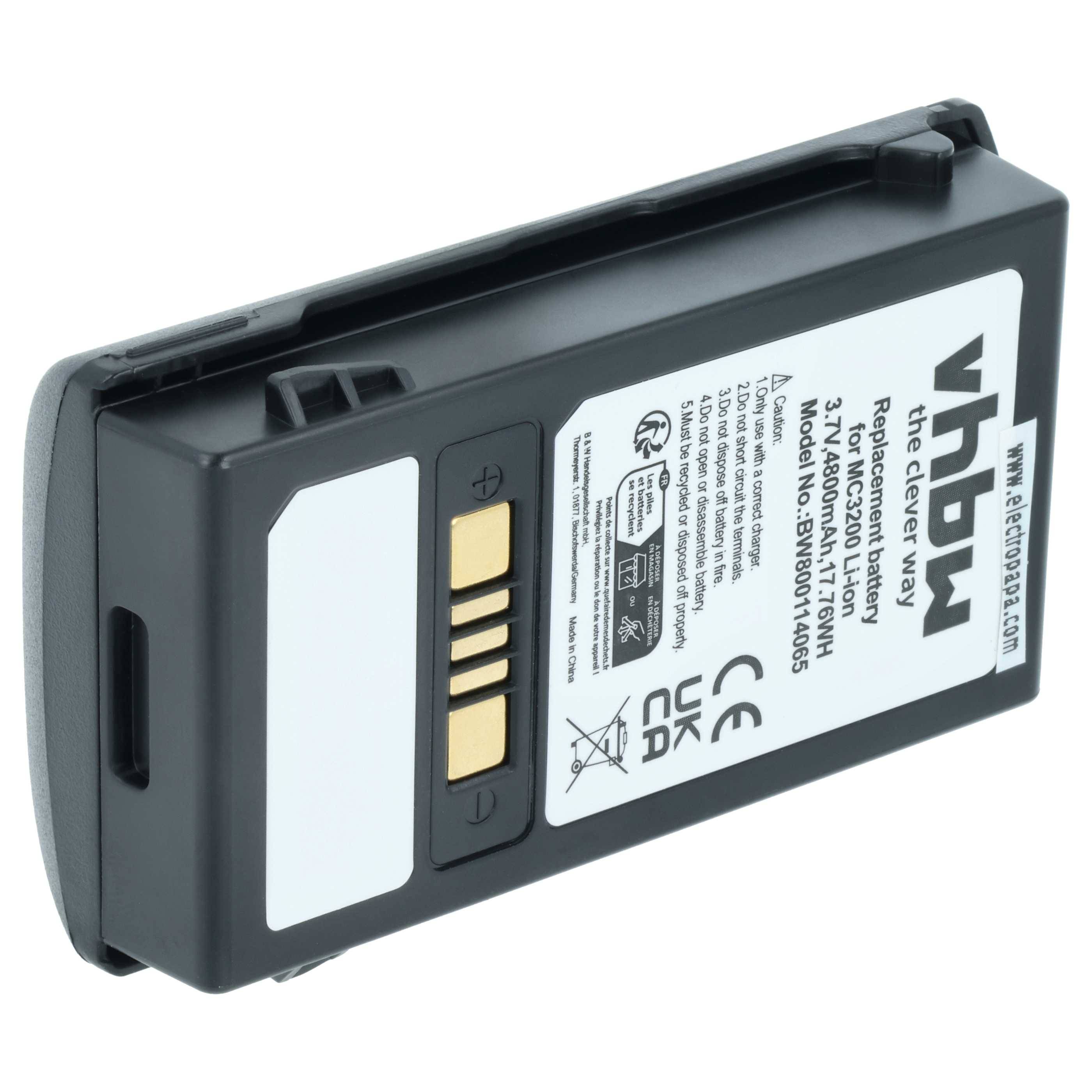 vhbw Akku Ersatz für Motorola BTRY-MC32-01-01 für Barcodescanner POS (4800 mAh, 3,7 V, Li-Ion)