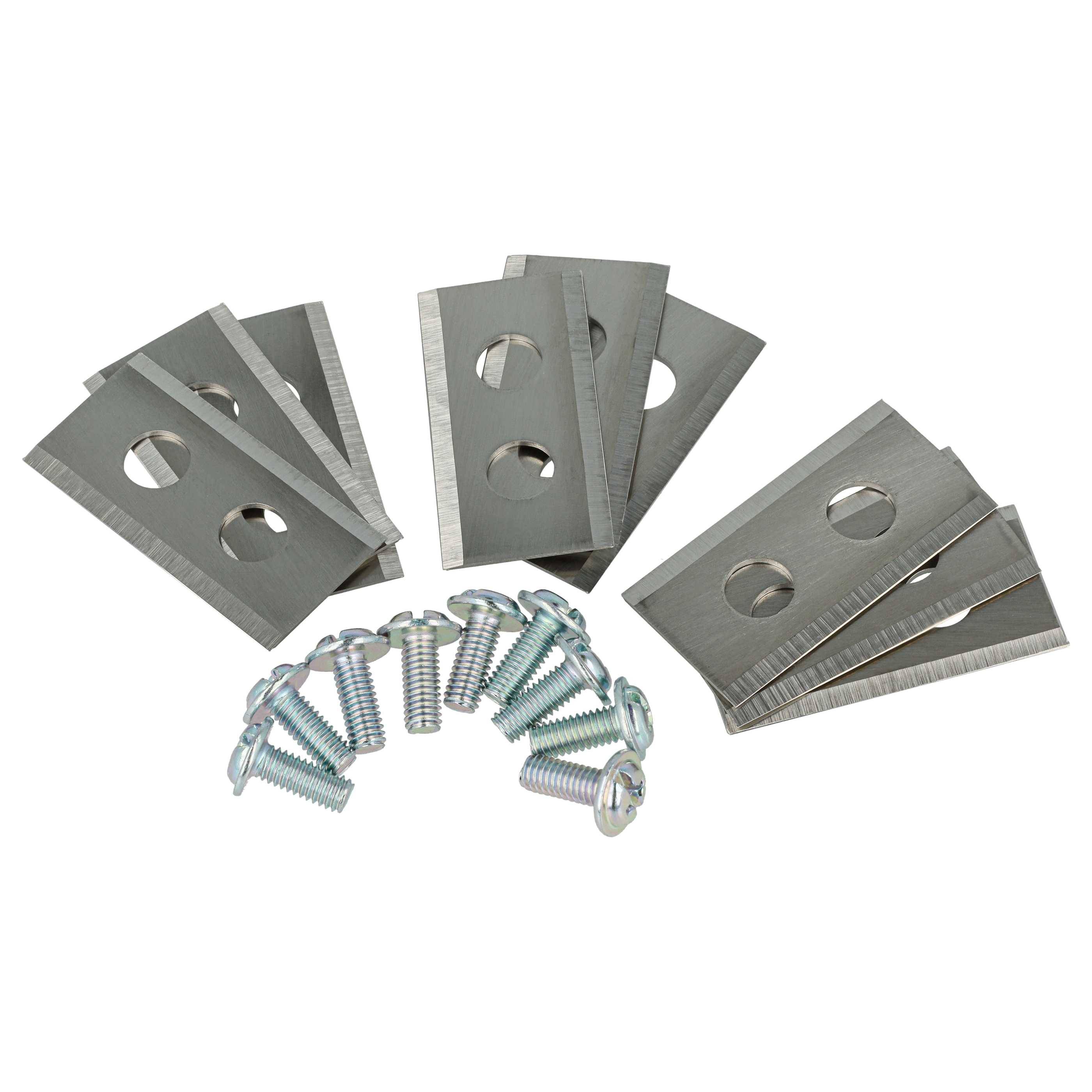 vhbw 9x Ersatz-Messer kompatibel mit Kress Mission KR133E, KR172, KR136E, KR121E, KR123E, KR122E Rasenmäher - Ersatzklinge Silber, Stahl