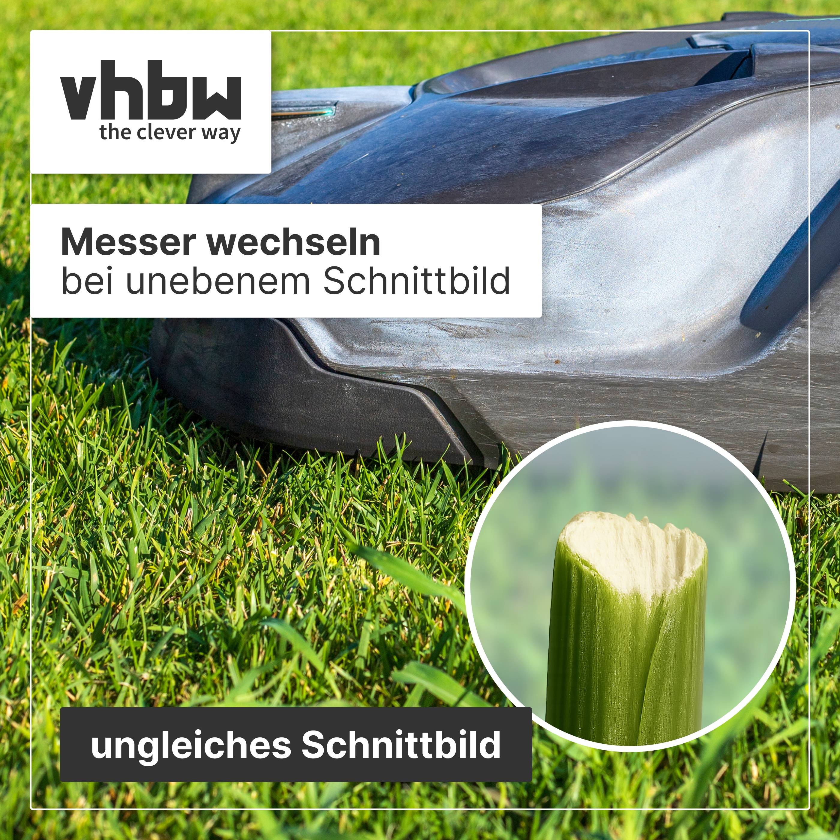 vhbw 9x Ersatz-Messer kompatibel mit Worx Landroid M1000i, L WR155E, L WR147E Rasenmäher - Ersatzklinge Silber, Stahl