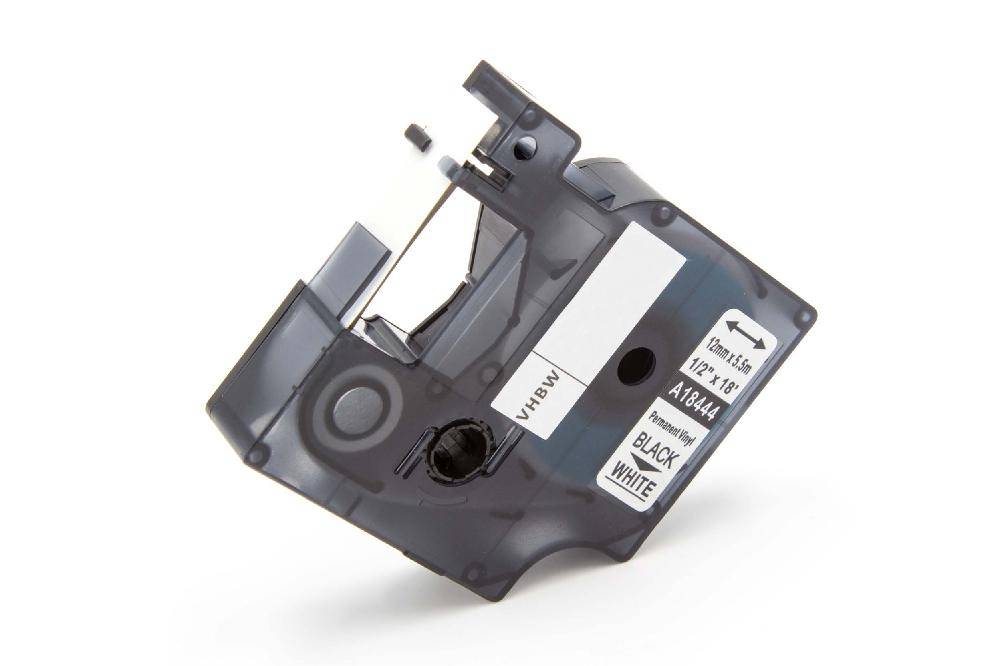 vhbw Schriftband-Kassette Vinyl 12mm kompatibel mit Etikettendrucker Dymo RhinoPro 3000, 5000, 6000, ILP 219 Ersatz für 18444