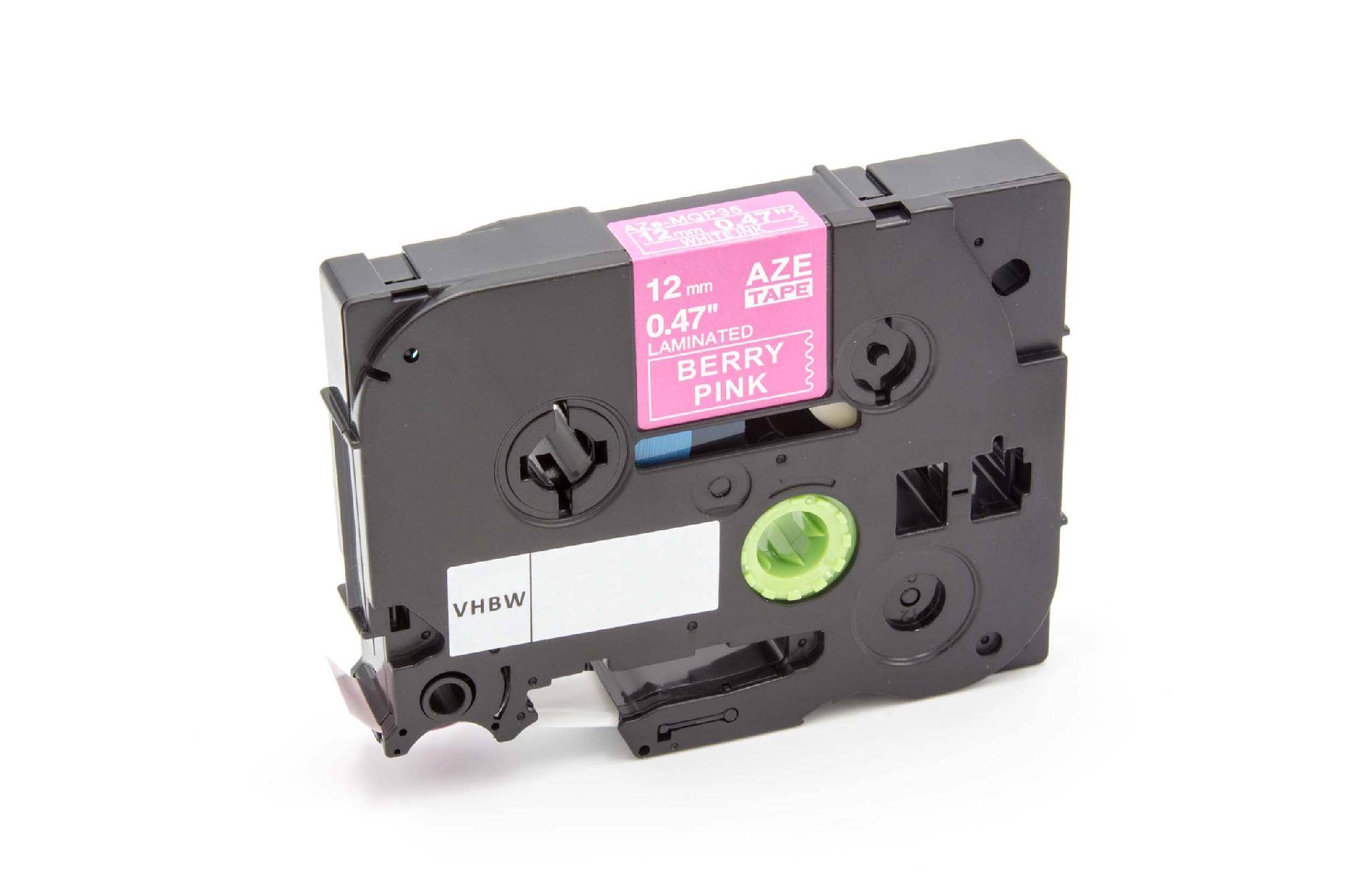 vhbw Schriftband Kassette Patrone 12mm kompatibel mit Etikettendrucker Brother P-Touch 9800PCN, D200, D200VP, D400, D400VP, D450 Ersatz für