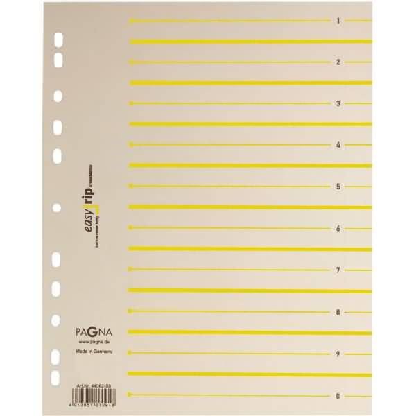 Trennblätter A4 2-farbig mit Perforation 100 Stück gelb